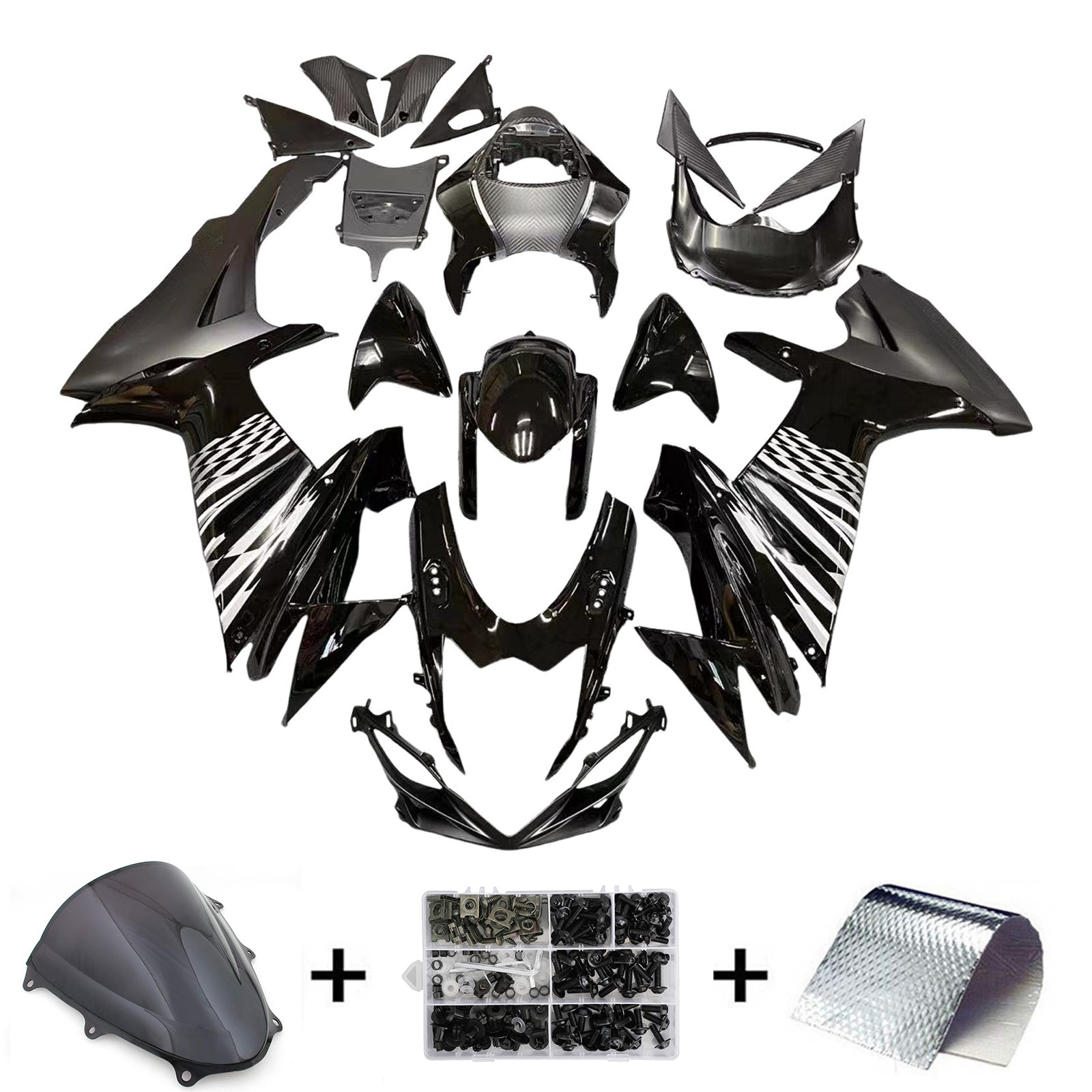 Amotopart 2011-2025 Suzuki GSXR 600/750 Fairing Black&Grey Kit