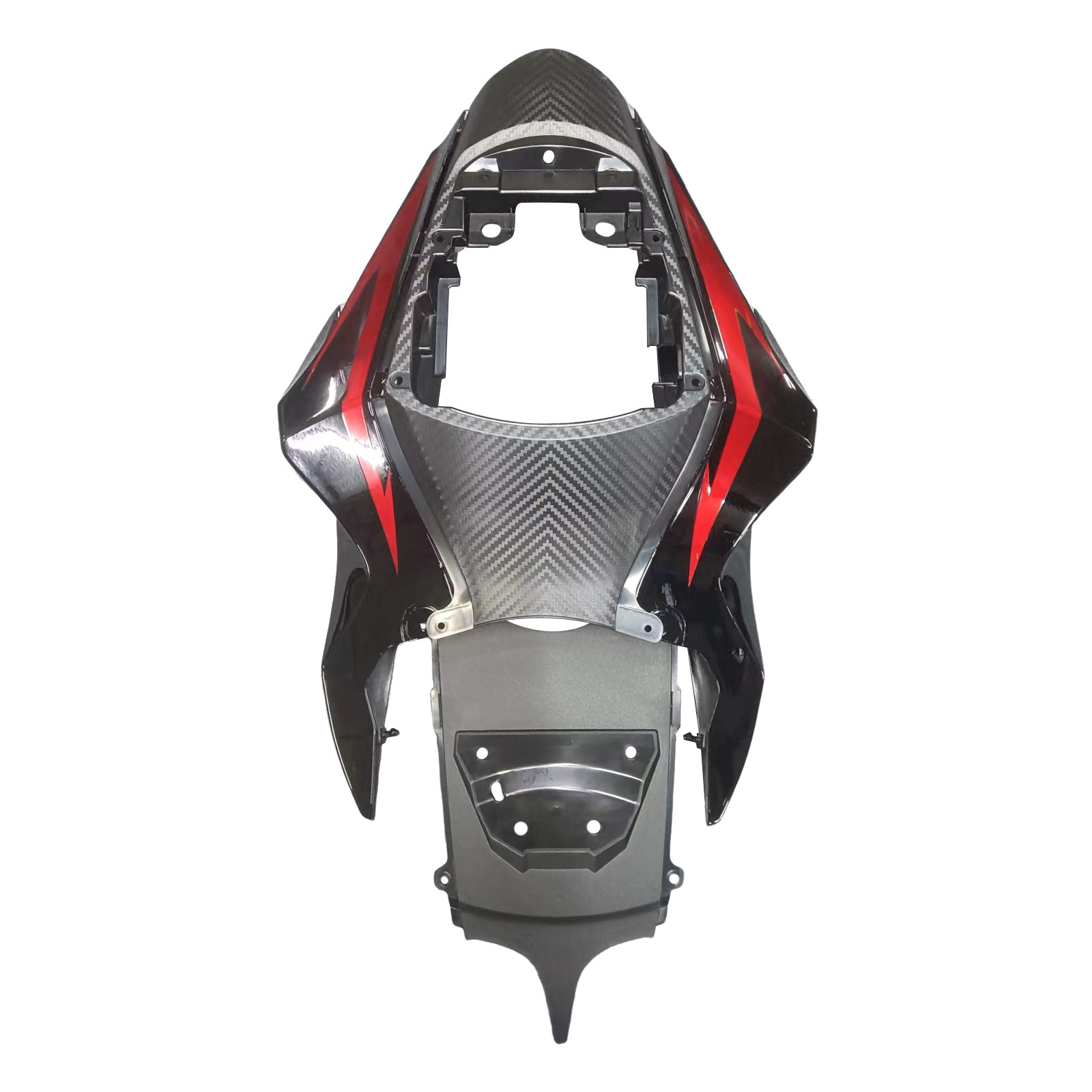 Amotopart 2011–2025 GSXR 600/750 Suzuki Matt&Verkleidungssatz in Hochglanzschwarz mit roten Akzenten