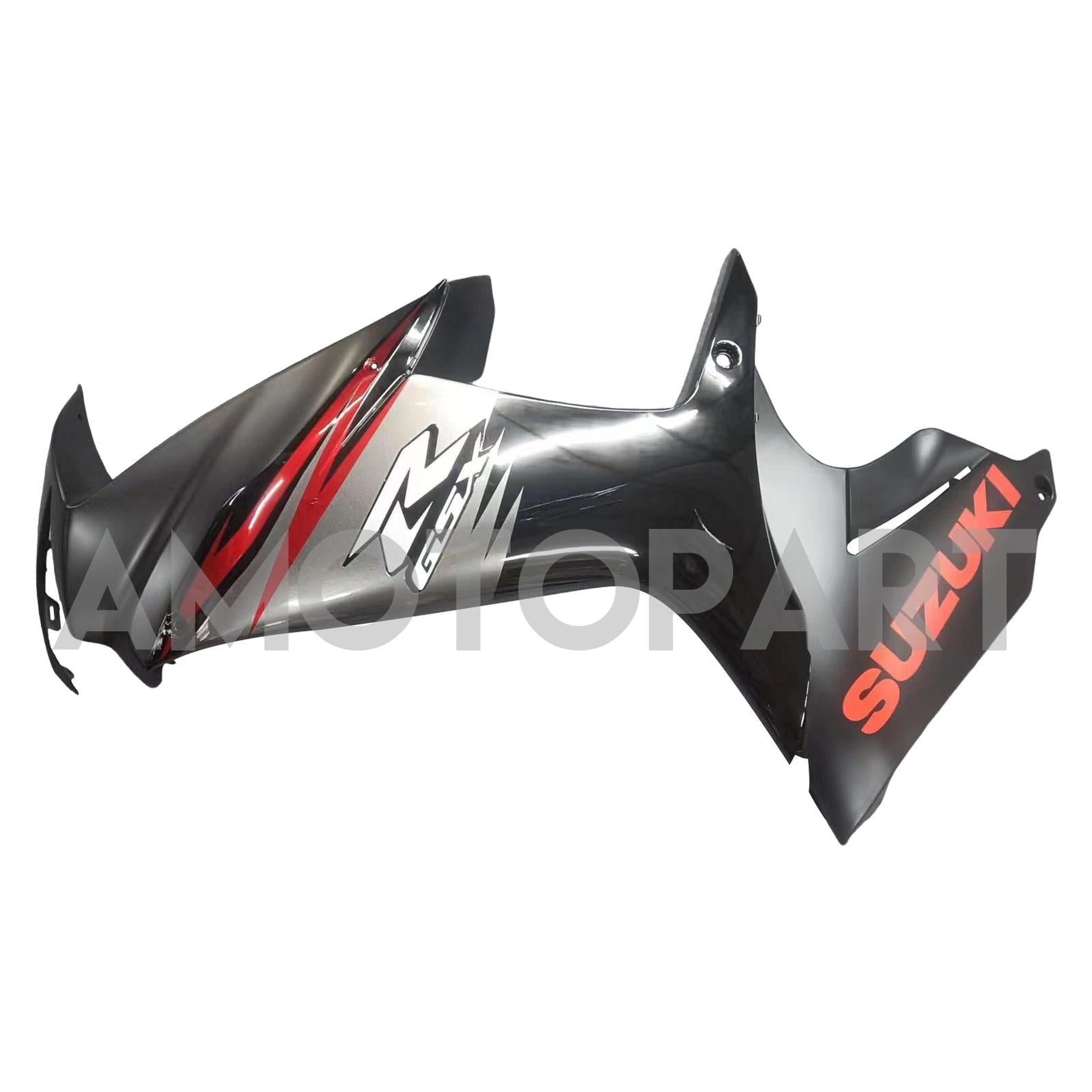 Amotopart 2011-2025 GSXR 600/750 Suzuki Matt&Gloss Black with Red Accents Fairing Kit