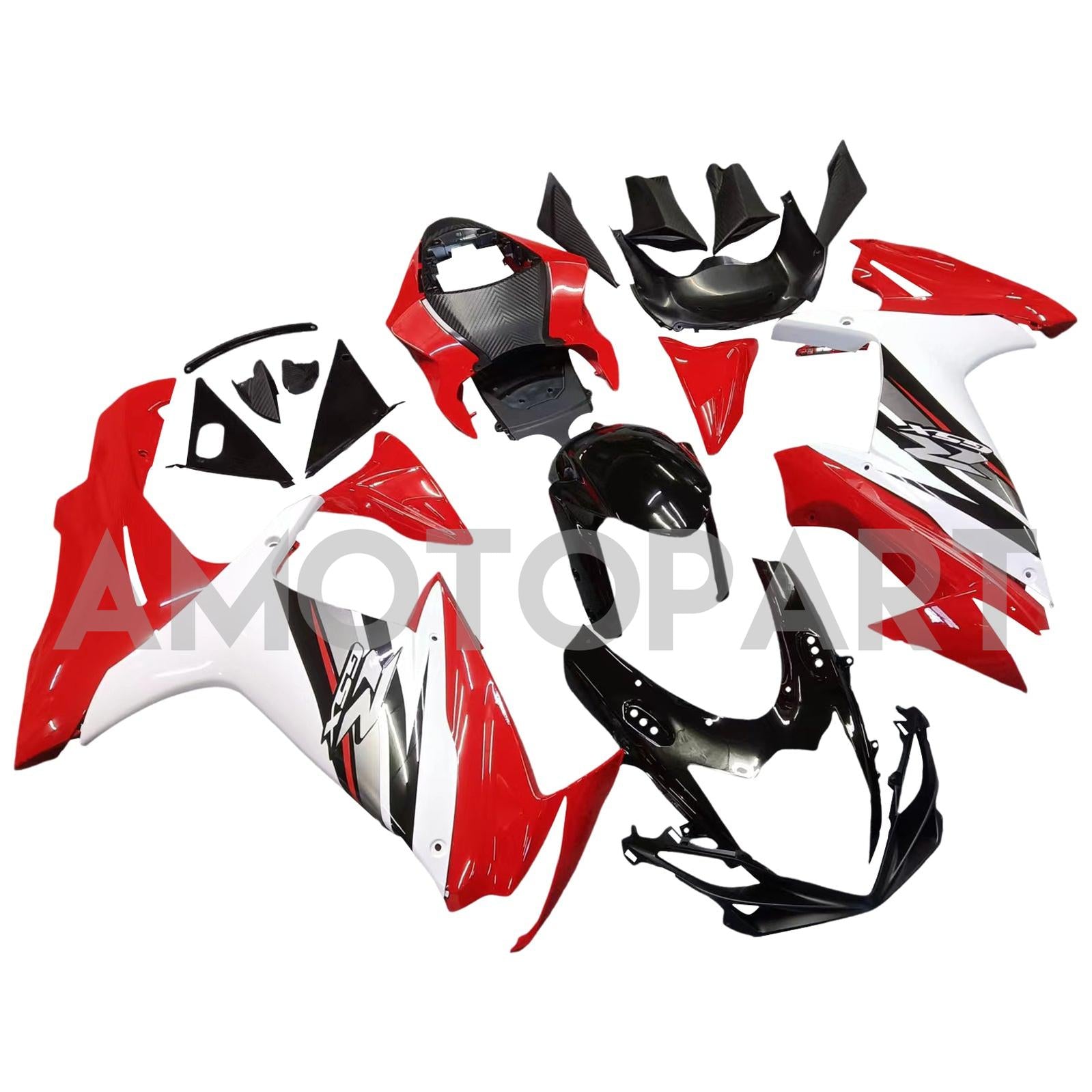 Amotopart 2011-2025 Suzuki GSXR 600/750 Fairing Black&Red Kit
