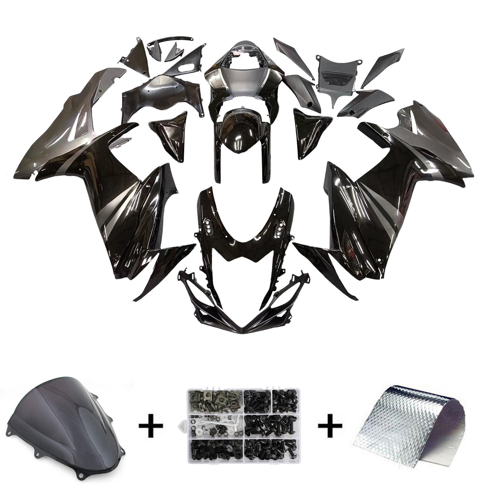 Amotopart Suzuki 2011-2025 GSXR 600/750 Black&Grey Fairing Kit