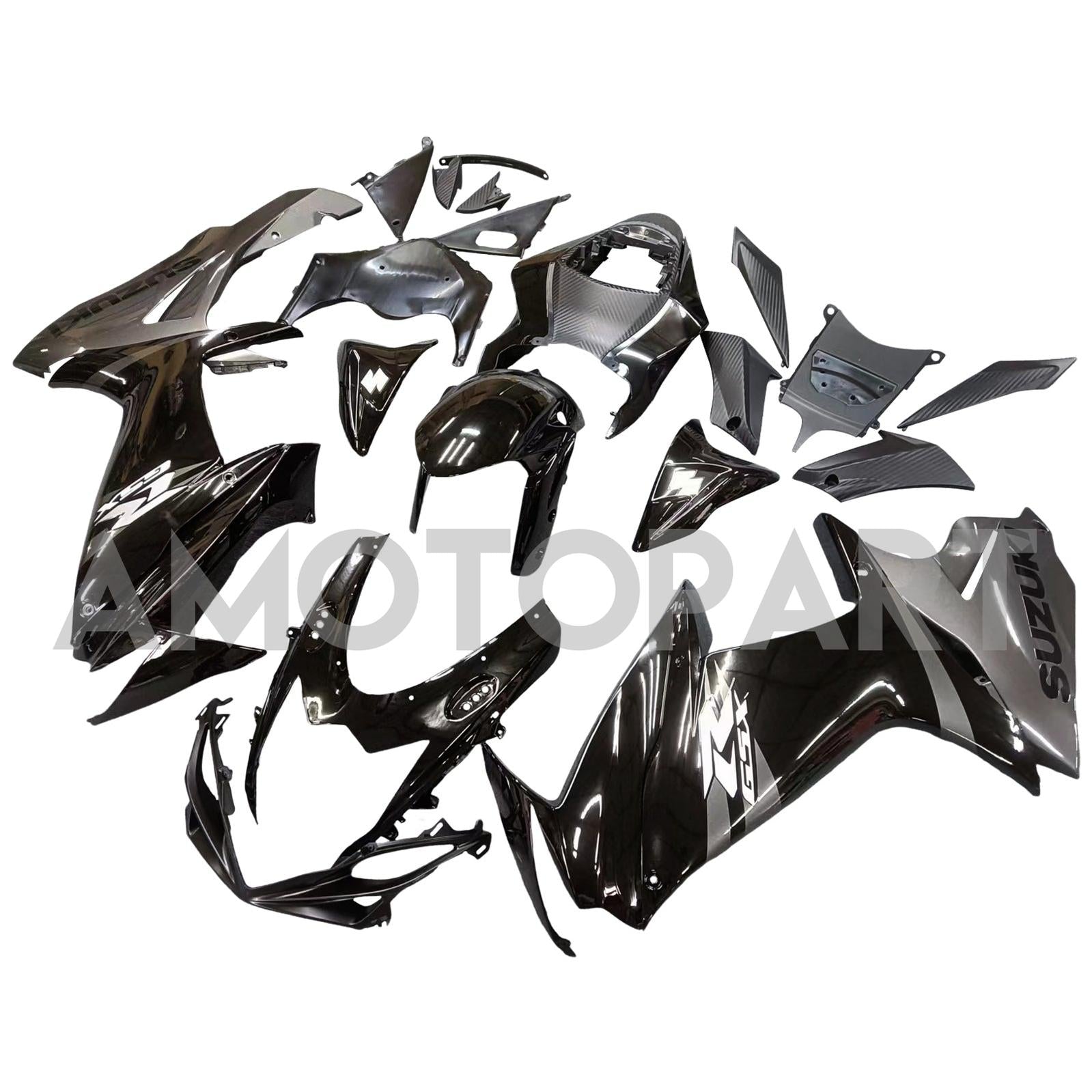 Amotopart Suzuki 2011-2025 GSXR 600/750 Black & Gray Fairing Kit