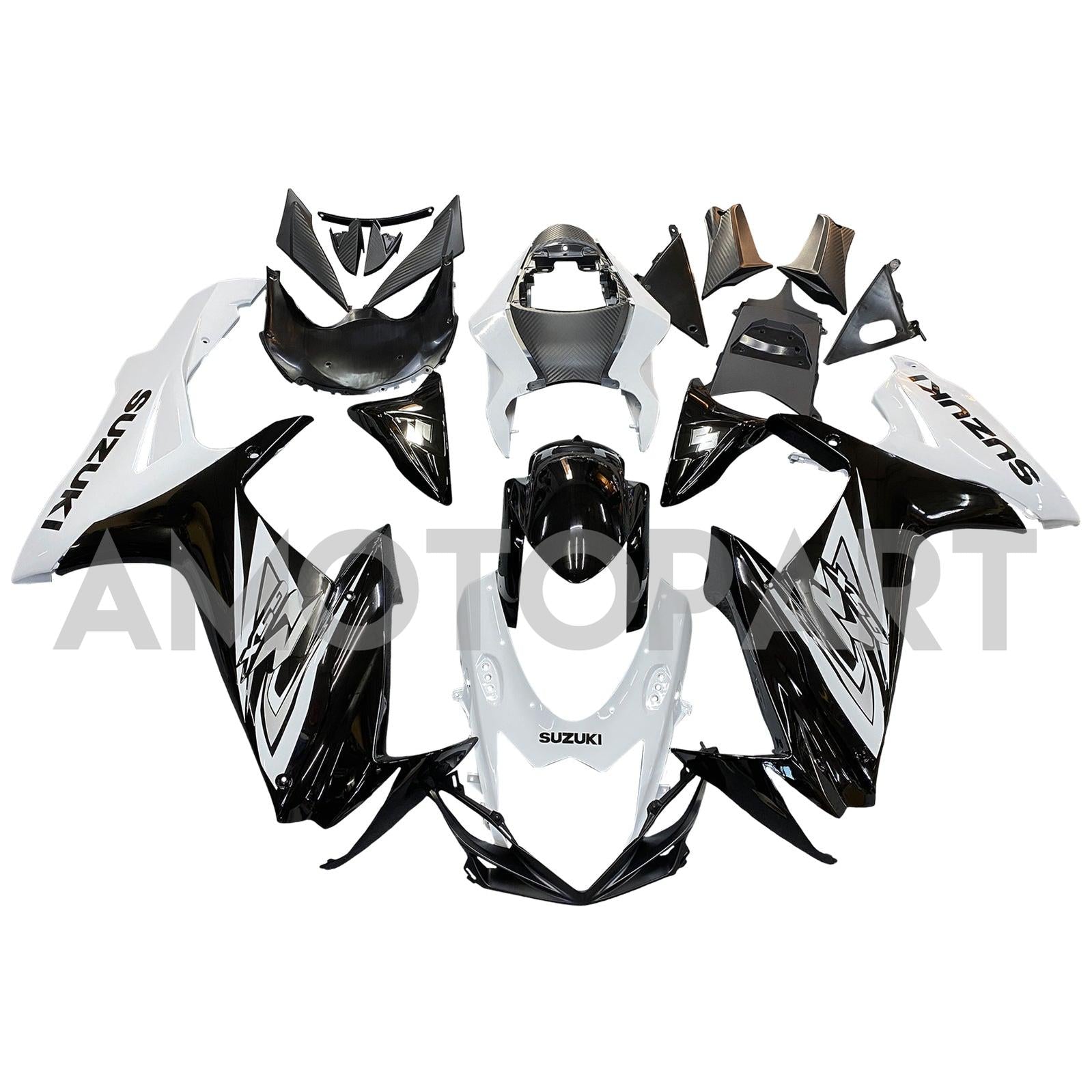 Amotopart 2011-2025 Suzuki GSXR 600/750 Fairing Black & White Kit
