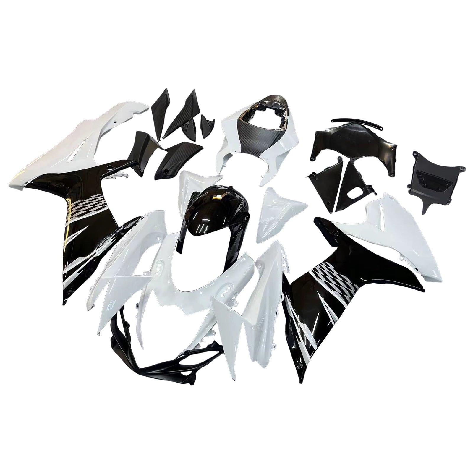 Amotopart 2011-2026 Suzuki GSXR 600/750 White Black Fairing Kit