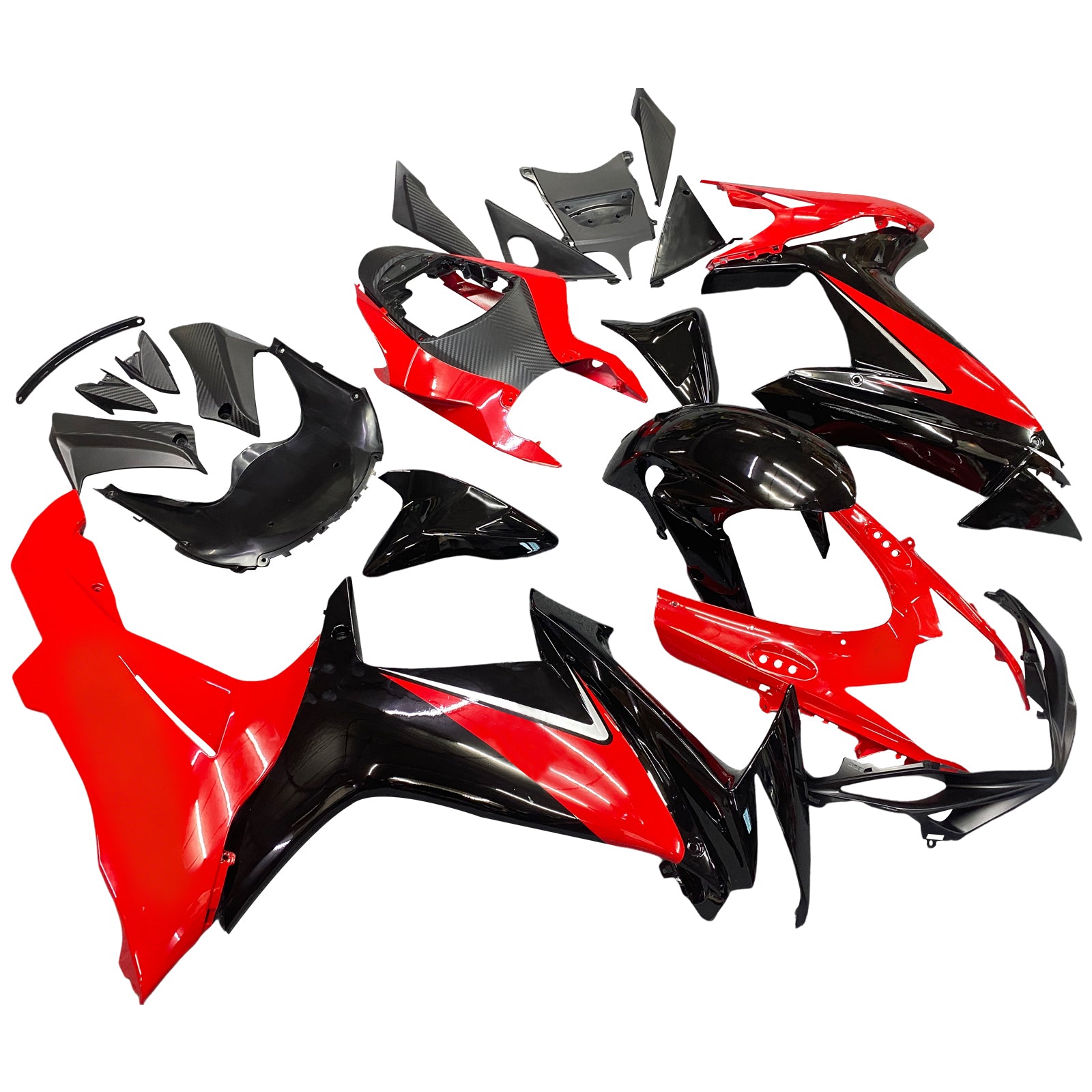 Amotopart 2011-2025 Suzuki GSXR 600/750 Fairing Black&Red Kit