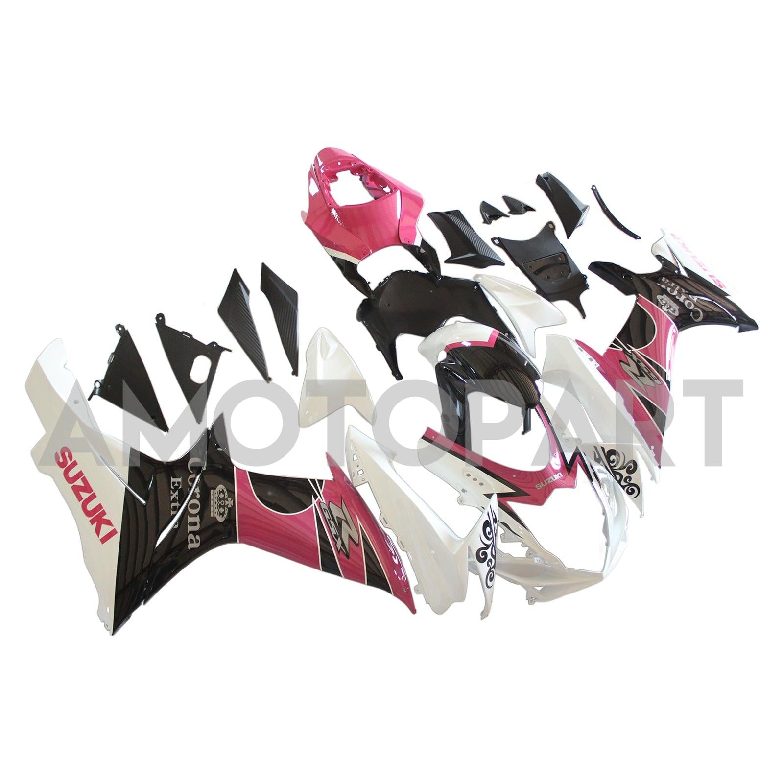 Amotopart Suzuki 2011-2025 GSXR 600/750 Black Pink White Fairing Kit