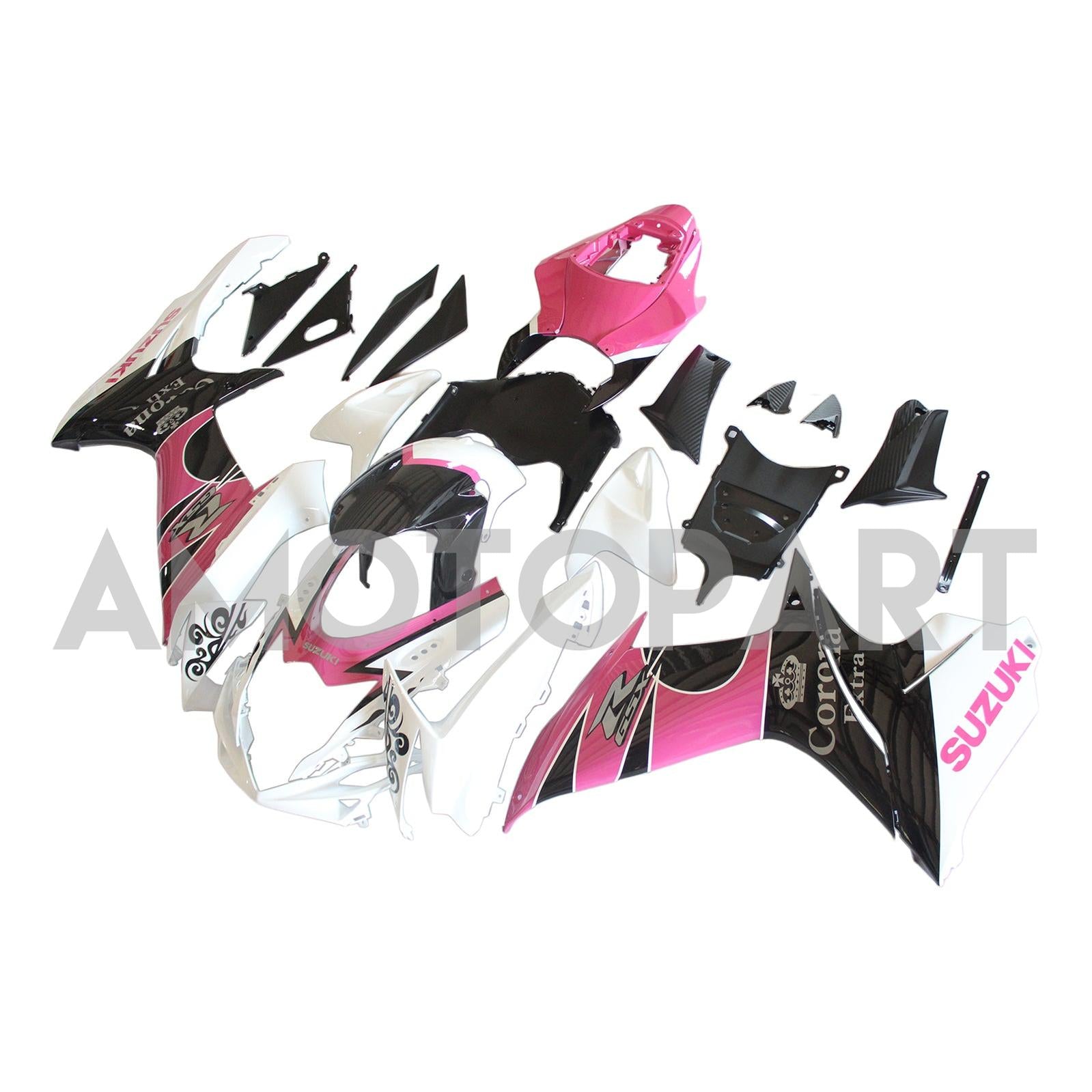 Amotopart Suzuki 2011-2025 GSXR 600/750 Black Pink White Fairing Kit