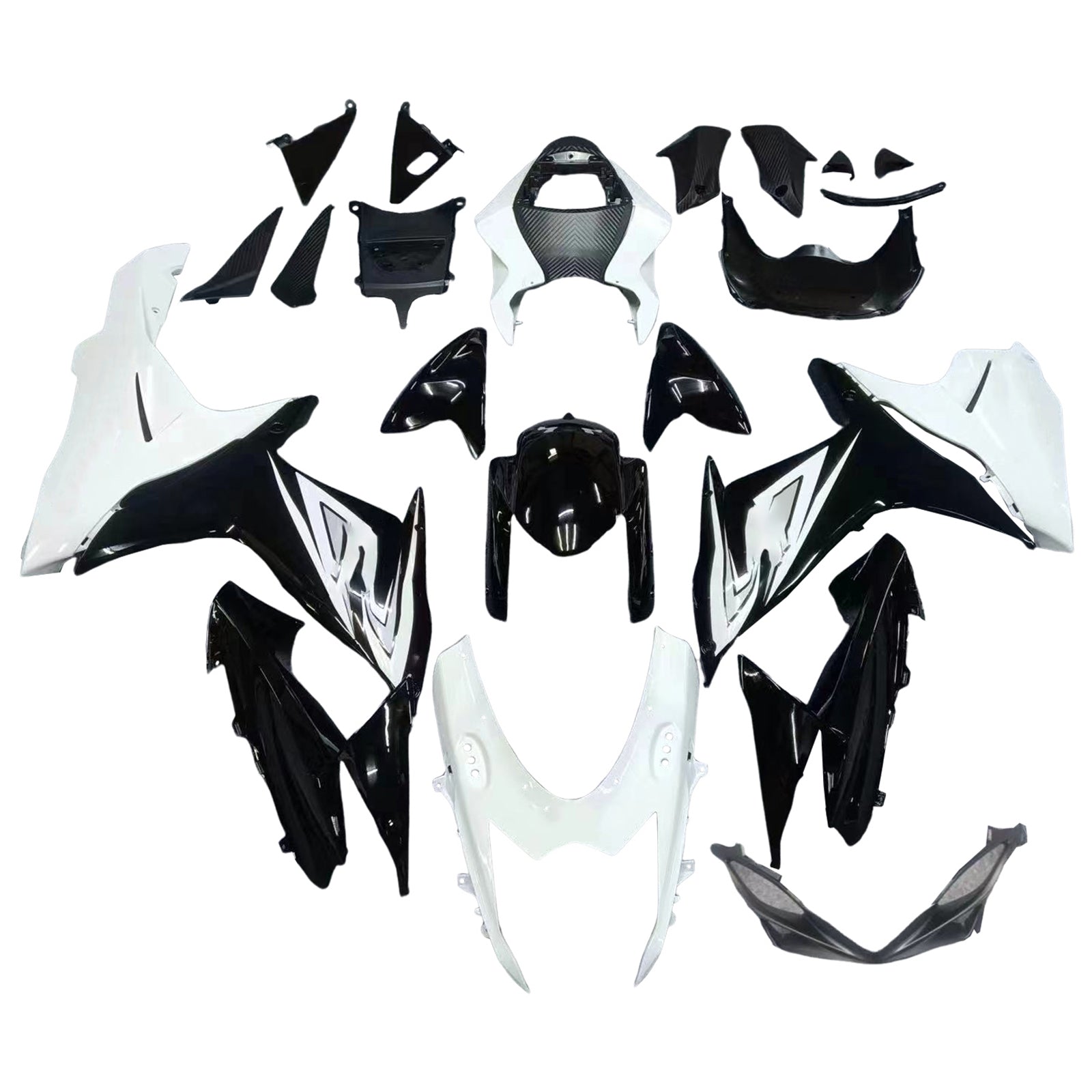 Amotopart Suzuki 2011-2025 GSXR 600/750 Black White Fairing Zestaw