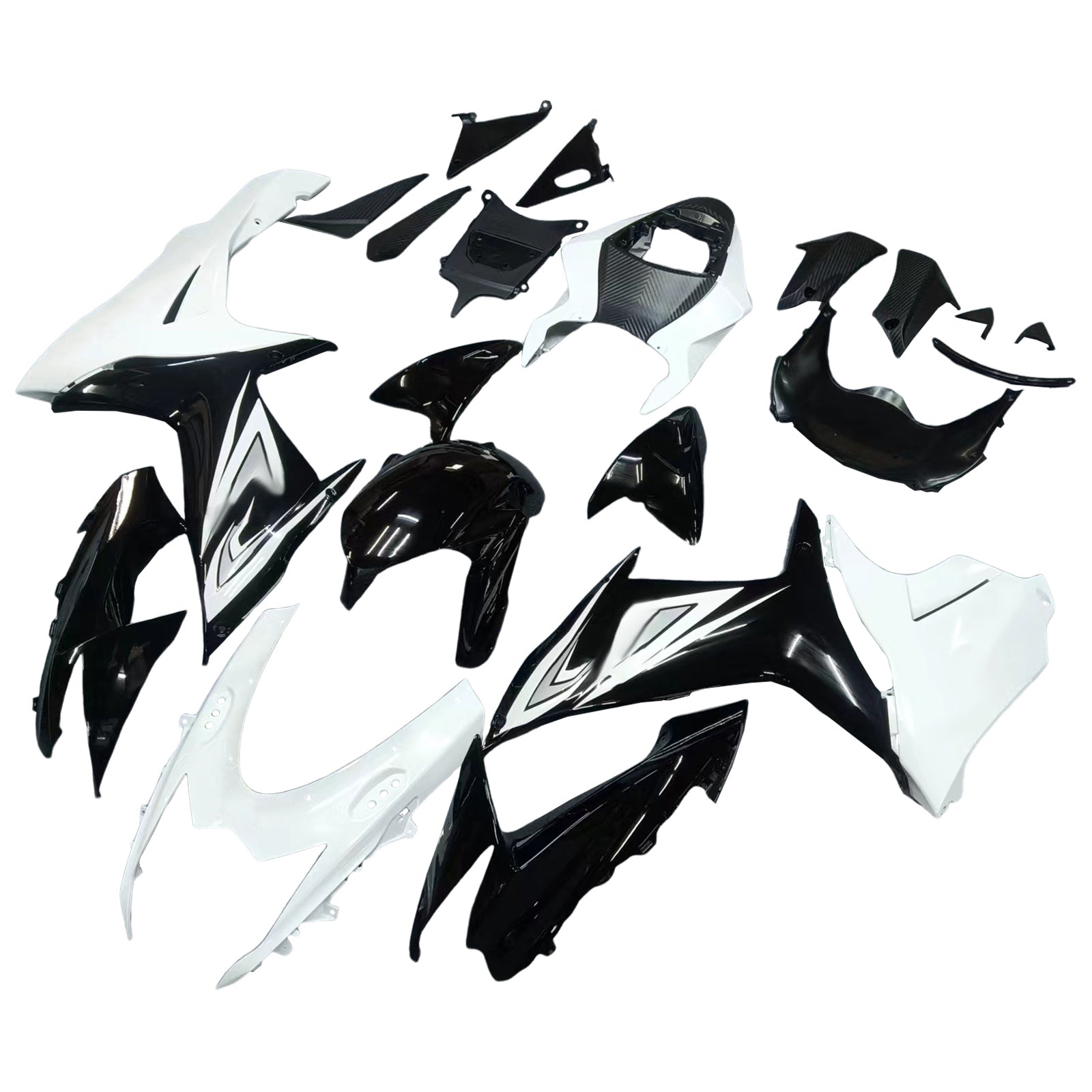 Amotopart Suzuki 2011-2025 GSXR 600/750 Black White Fairing Zestaw
