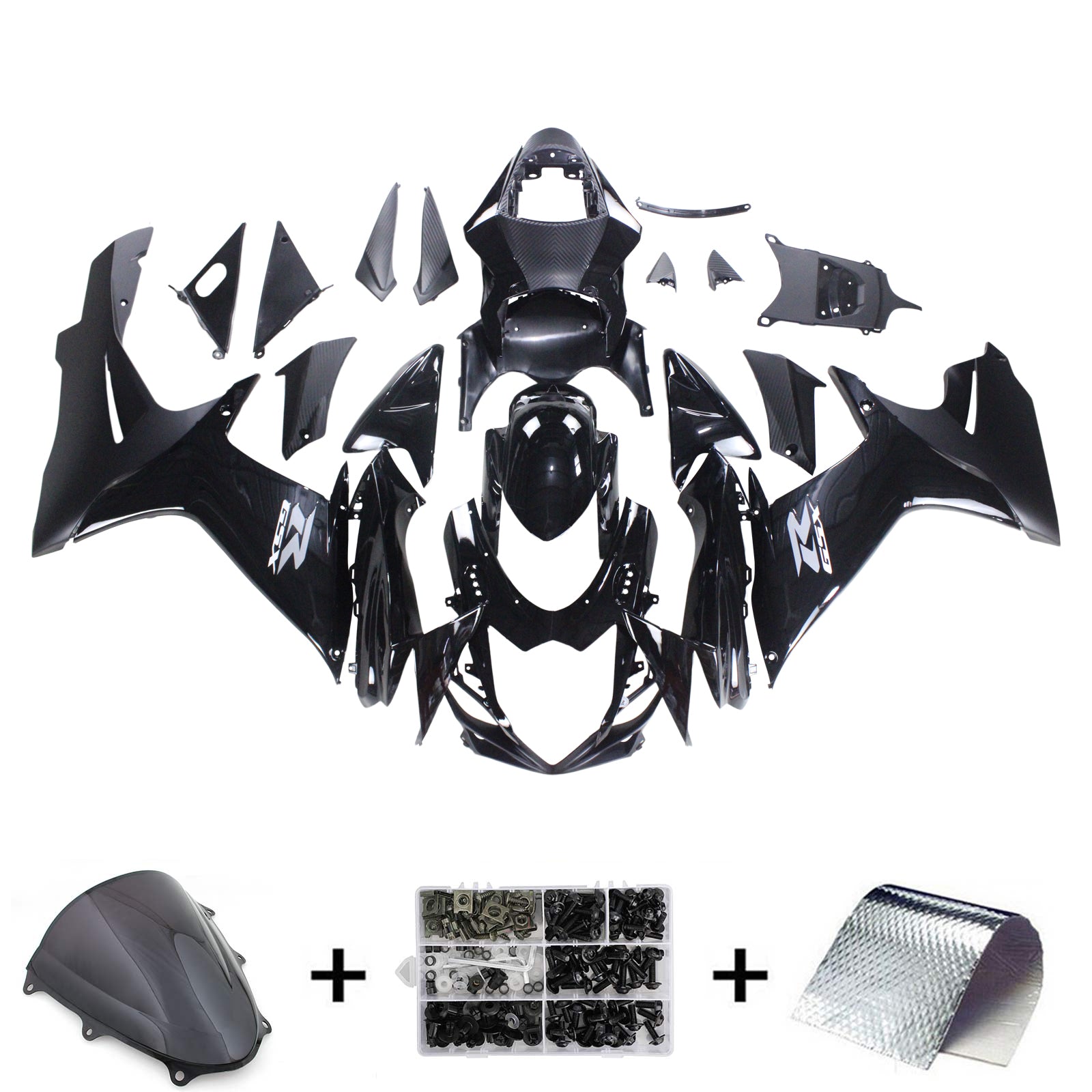 Amotopart Suzuki 2011-2026 GSXR 600/750 Black Fairing Kit