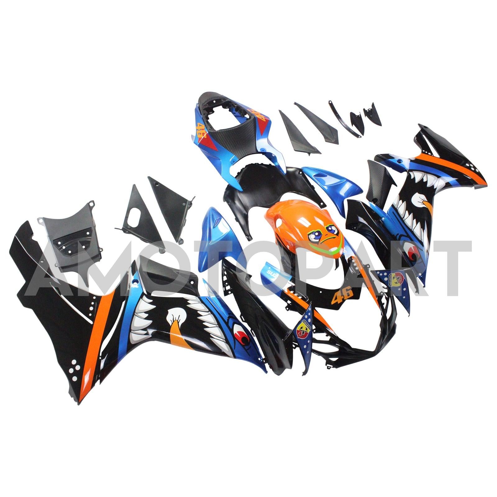 Amotopart Suzuki 2011-2025 GSXR 600/750 Cartoon Hai Abzugskit