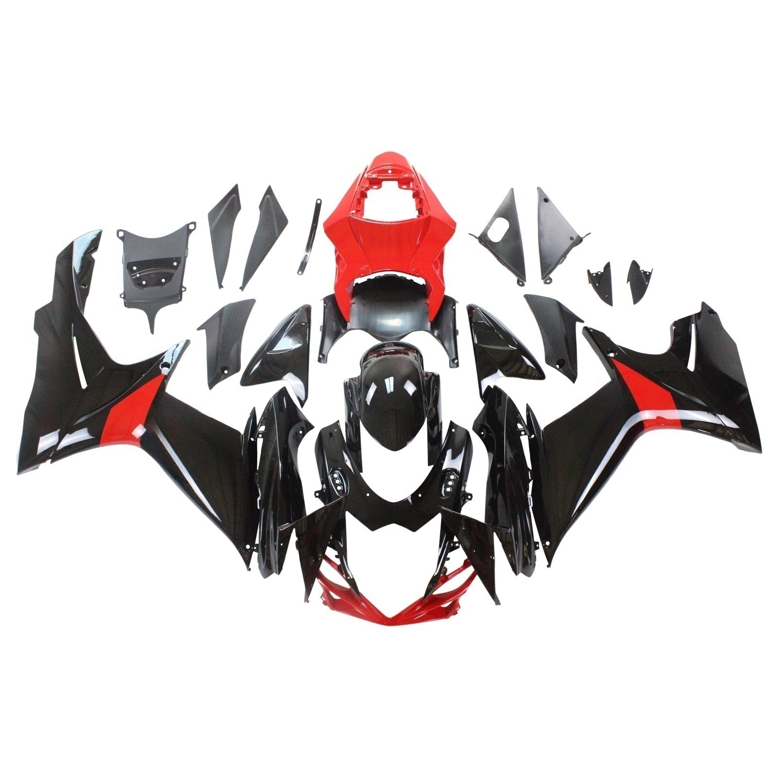 Amotopart Suzuki 2011-2025 GSXR 600/750 Red Black Fairing Kit