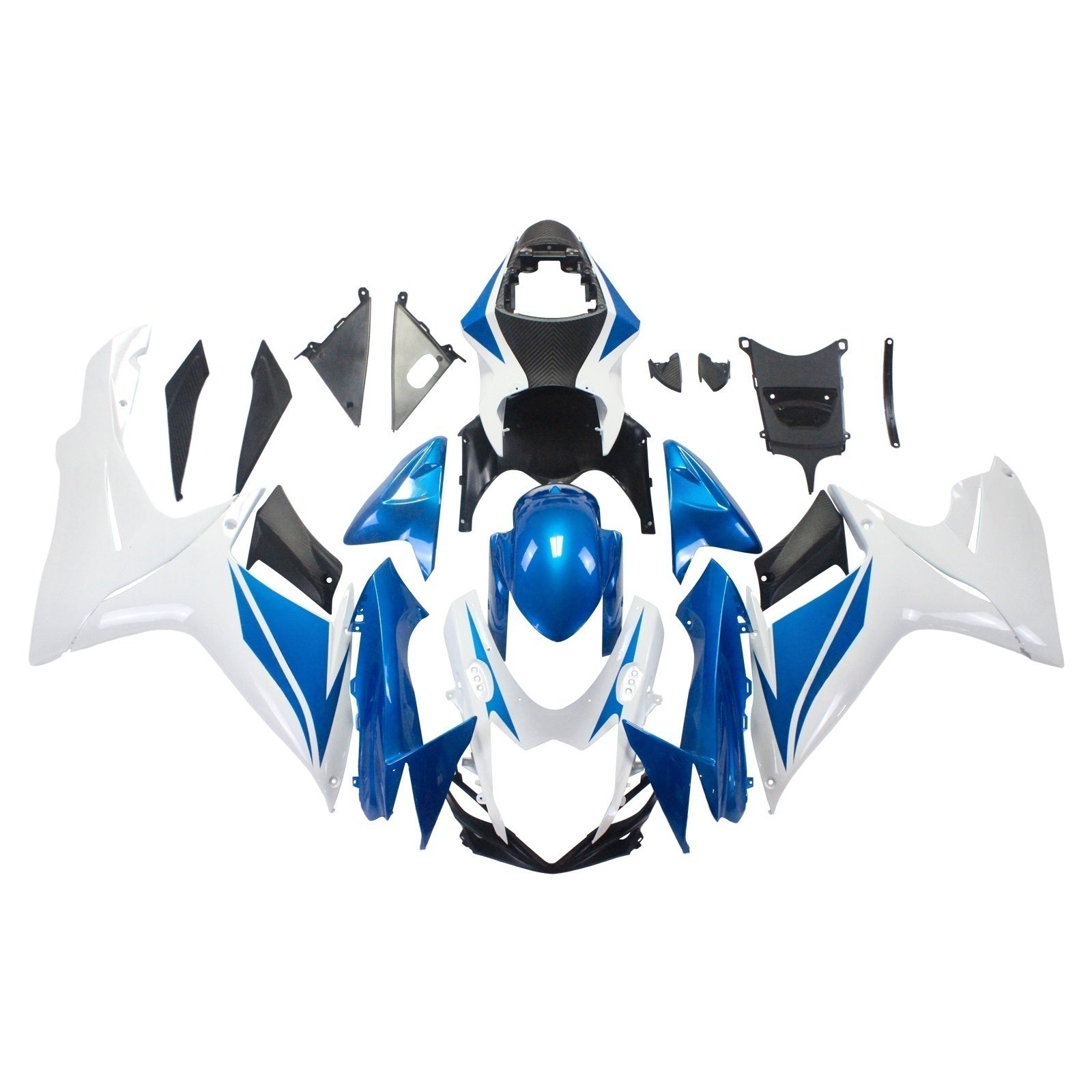 Amotopart スズキ 2011-2024 GSXR 600/750 ブルー ホワイト フェアリング キット