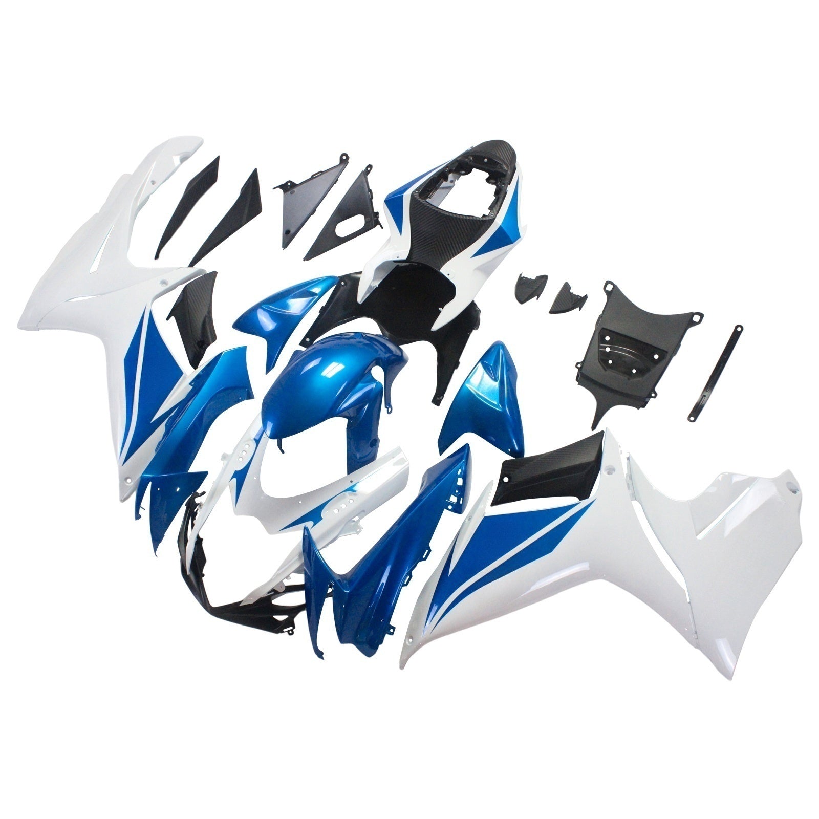 Amotopart スズキ 2011-2024 GSXR 600/750 ブルー ホワイト フェアリング キット