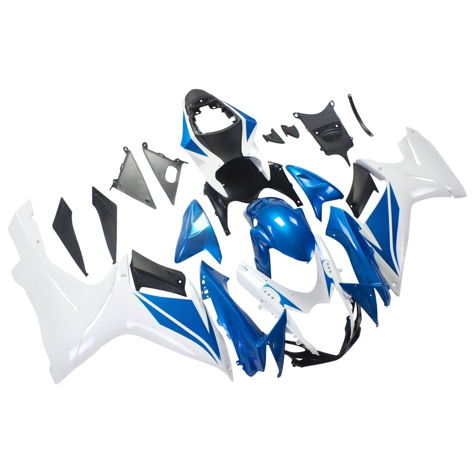 Amotopart スズキ 2011-2024 GSXR 600/750 ブルー ホワイト フェアリング キット