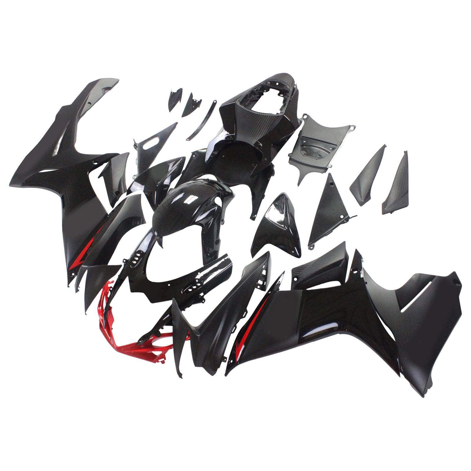 Amotopart スズキ 2011-2024 GSXR 600/750 ブラック レッドライン付きフェアリングキット