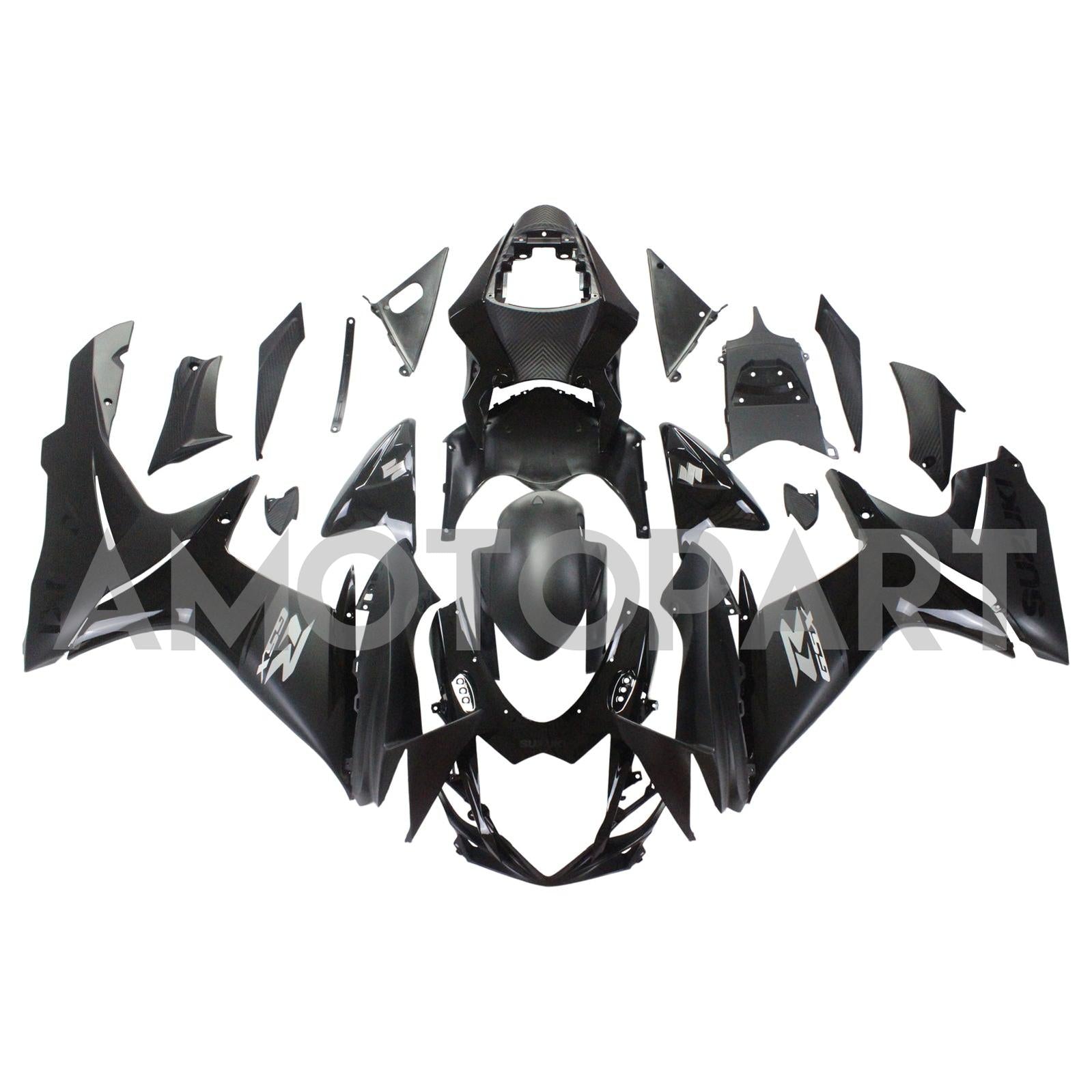 Amotopart Suzuki 2011-2025 GSXR 600/750 All Black Fairing Kit