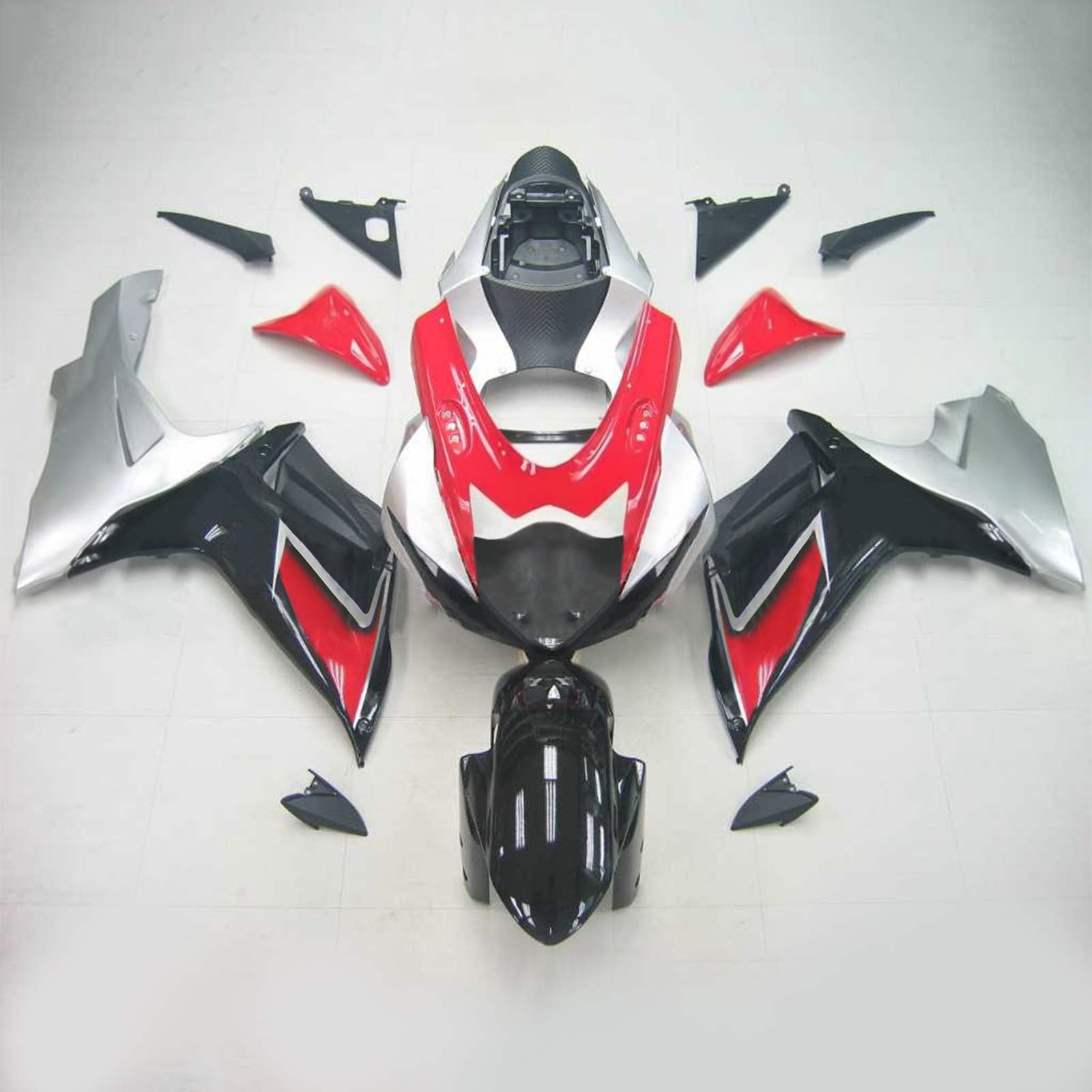 Amotopart Suzuki 2011-2026 GSXR 600/750 Black Sliver Fairing Kit