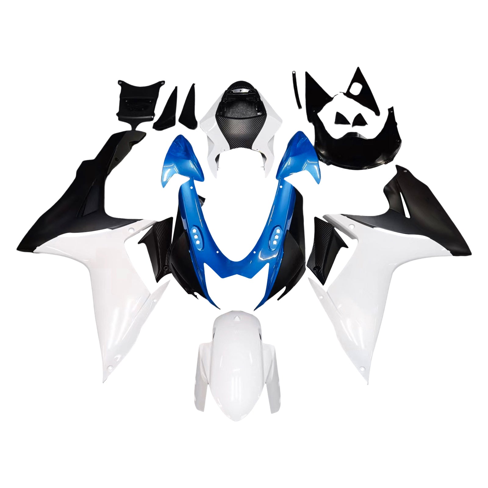 Amotopart Suzuki 2011-2025 GSXR 600/750 White Blue Fairing Kit