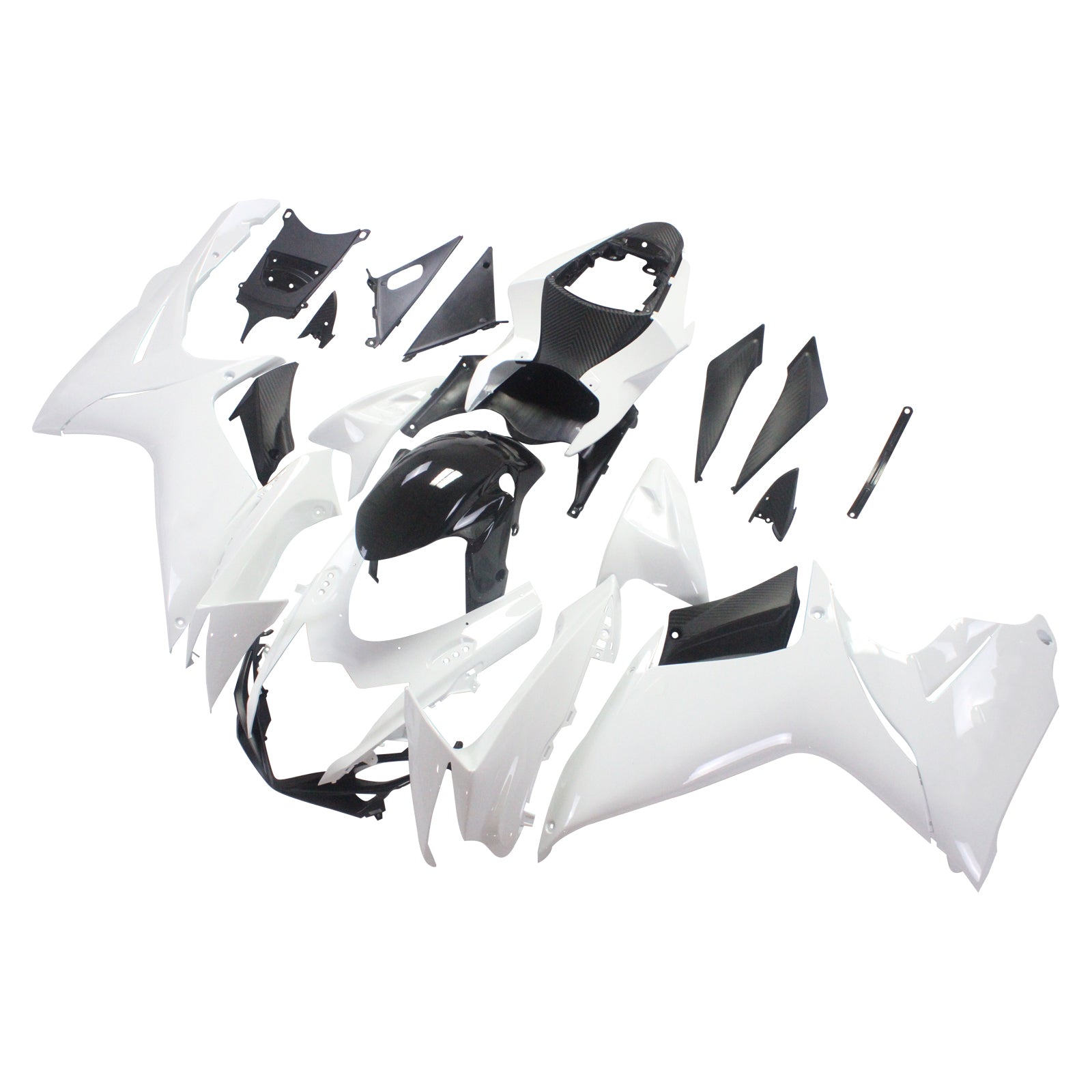 Amotopart スズキ 2011-2024 GSXR 600/750 ホワイト レッドロゴ付き フェアリングキット