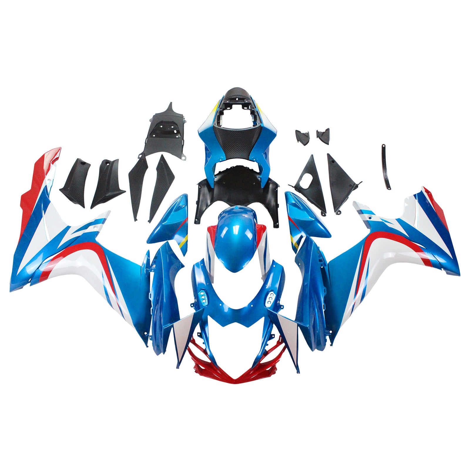 Amotopart Suzuki 2011-2025 GSXR 600/750 Blue White Red Fairing Kit