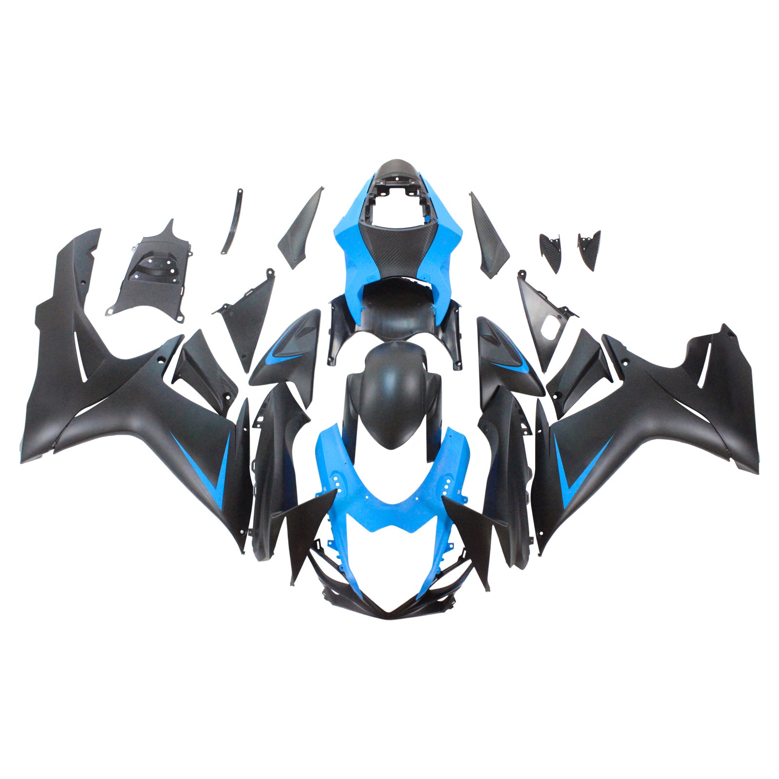 Amotopart Suzuki 2011-2025 GSXR 600/750 Matte Blue Black Fairing Kit