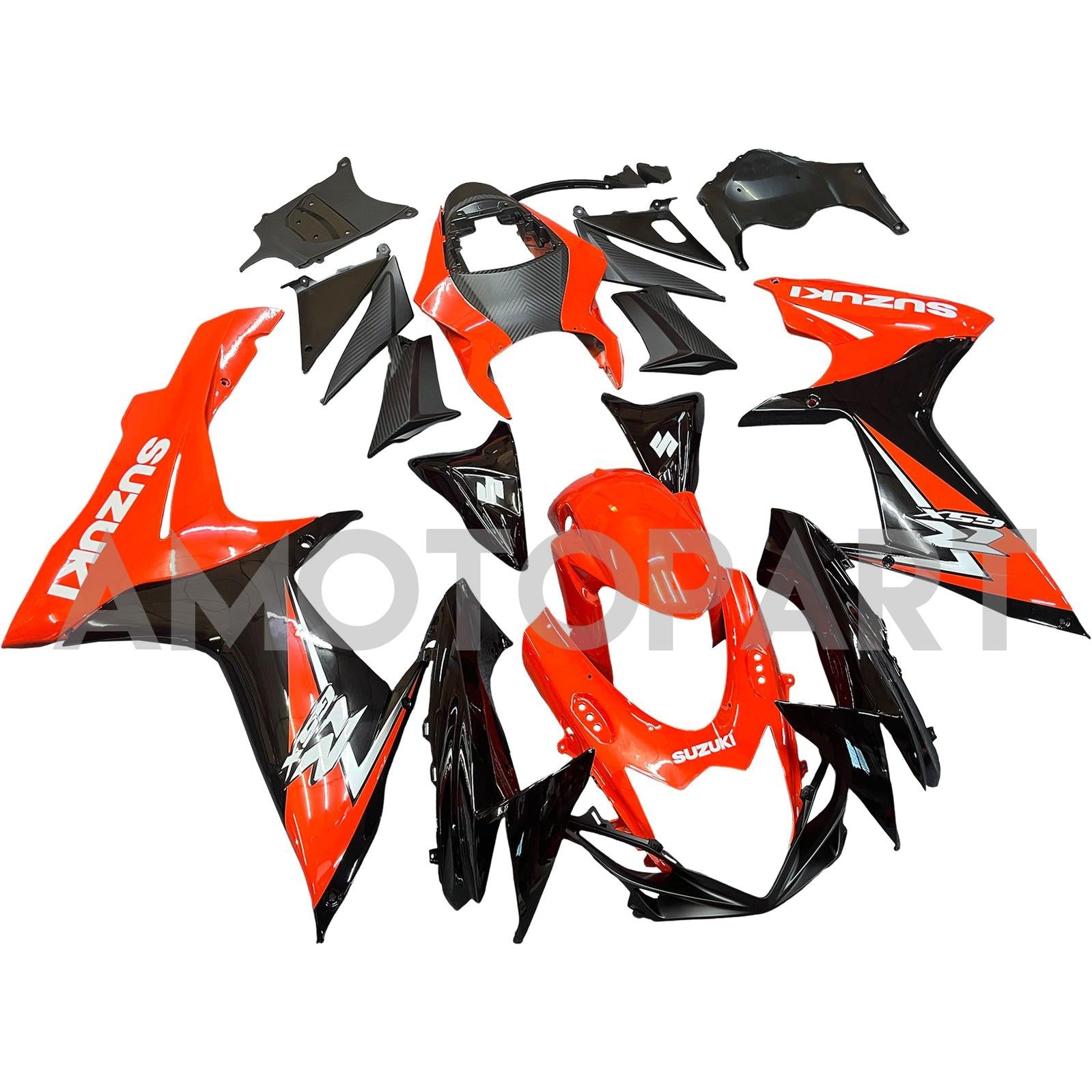 Amotopart 2011-2025 GSXR 600/750 Suzuki Schwarz&Rotes Captain America Verkleidungsset
