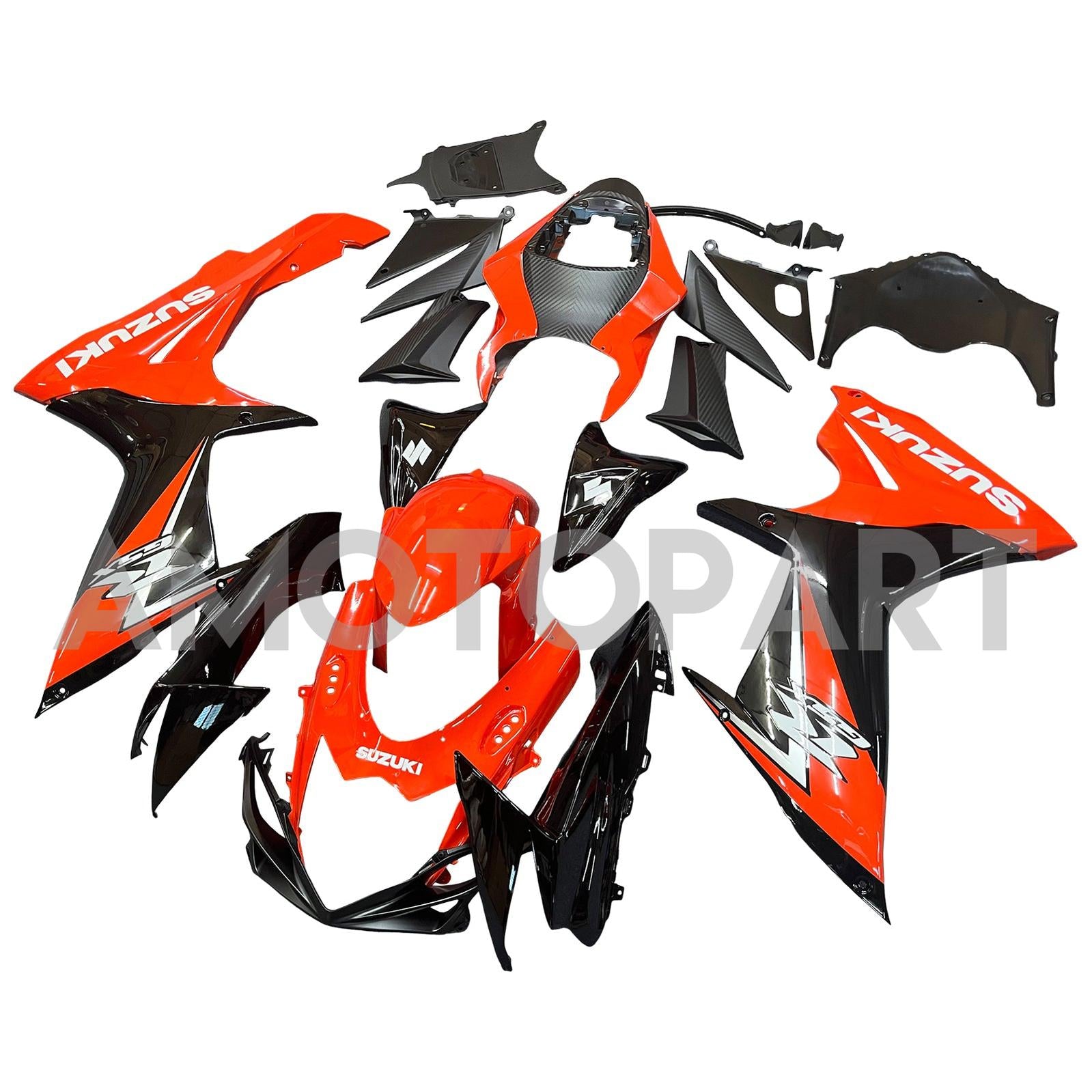 Amotopart 2011-2025 GSXR 600/750 Suzuki Schwarz&Rotes Captain America Verkleidungsset