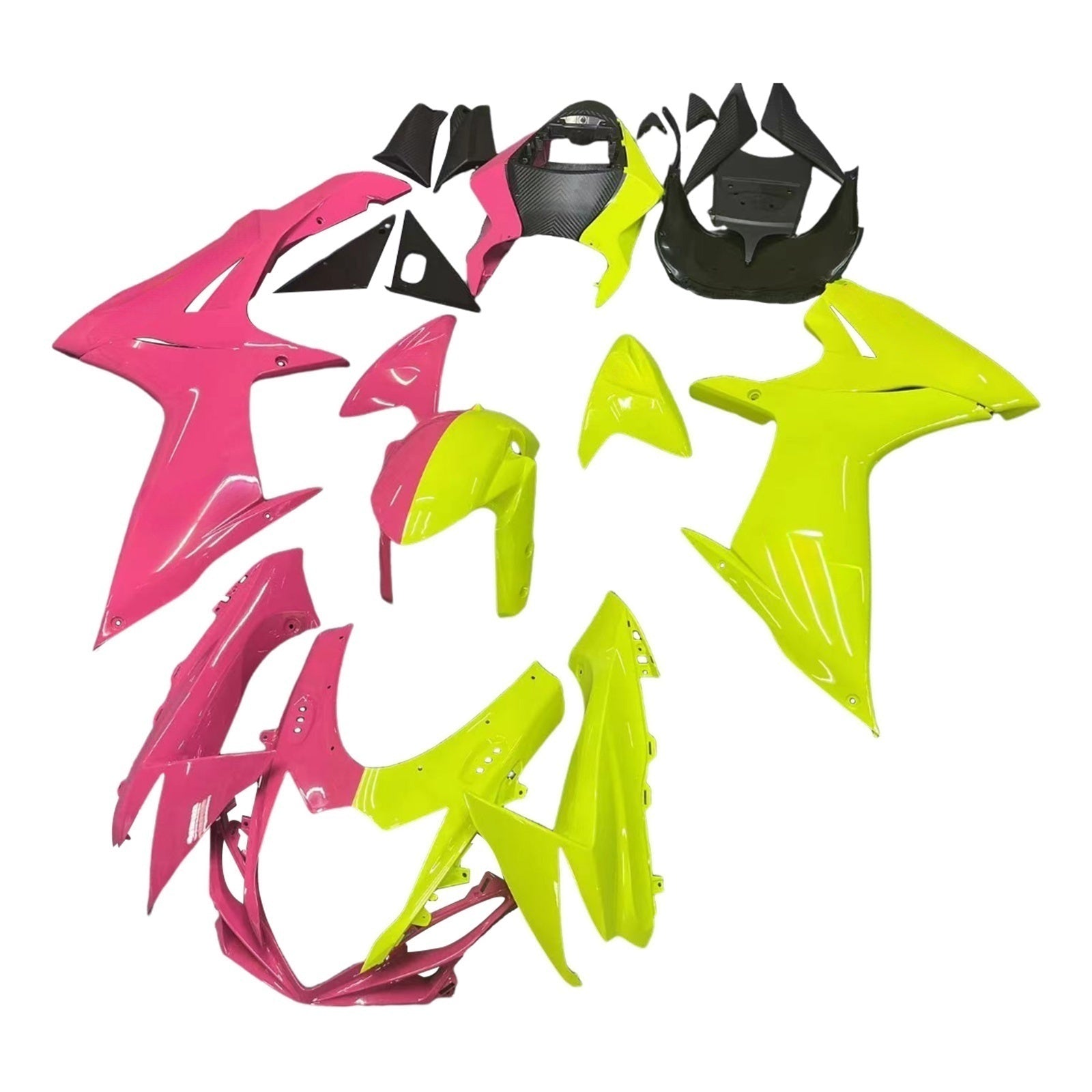 Amotopart 2011-2025 GSXR 600/750 Suzuki Half Pink Half Yellow Fairing Kit