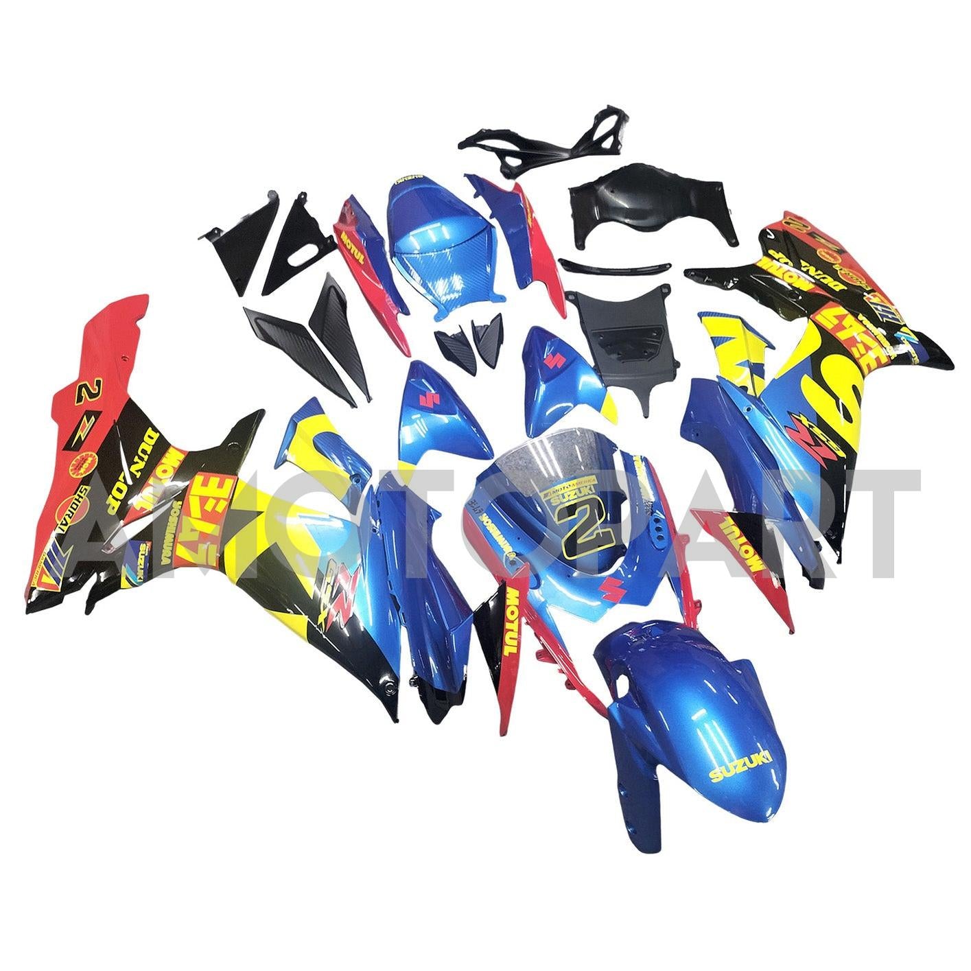 Amotopart 2011-2025 GSXR 600/750 Suzuki Gloss Blue&Yellow Fairing Kit