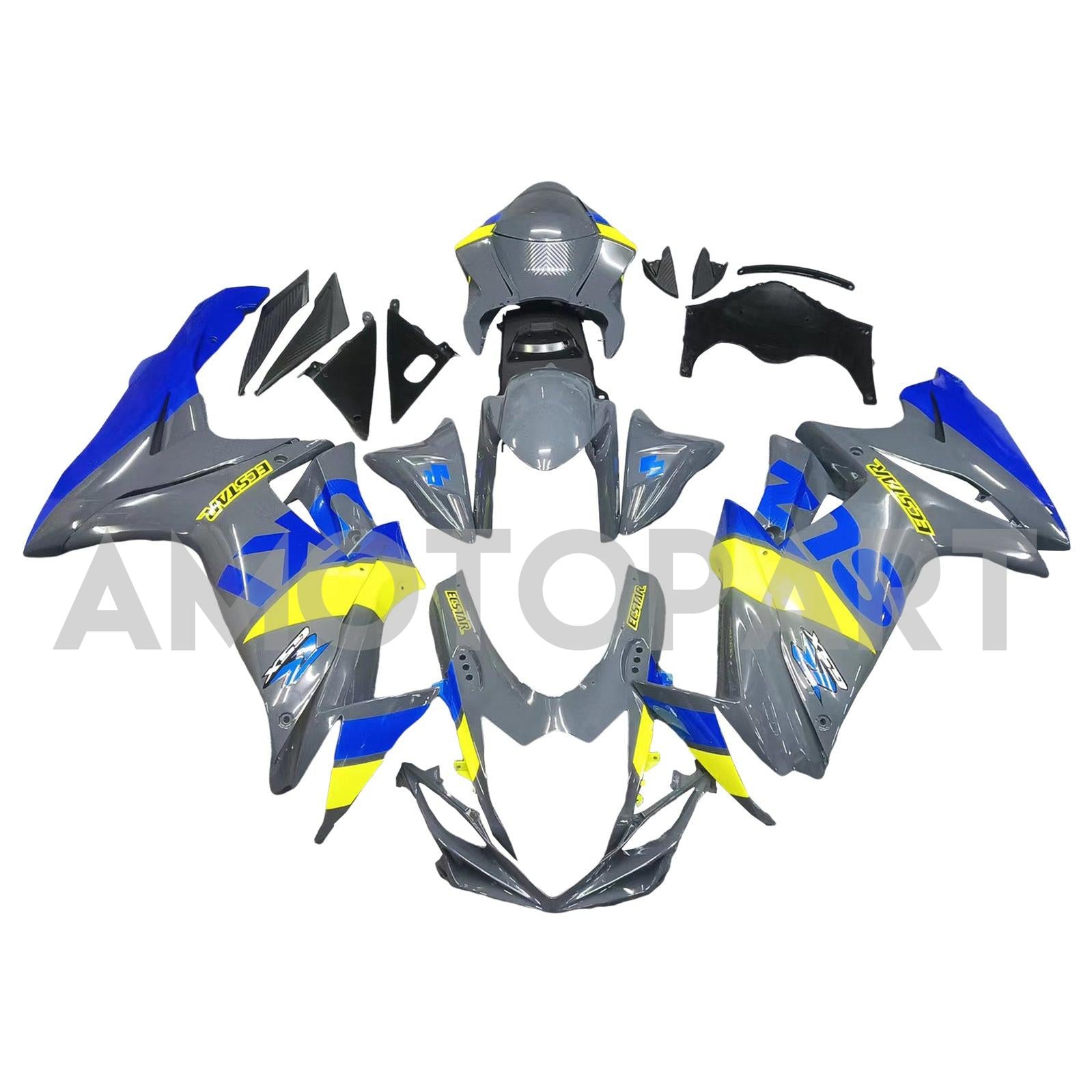Amotopart 2011-2025 GSXR 600/750 Suzuki Blau&Grünes Verkleidungsset