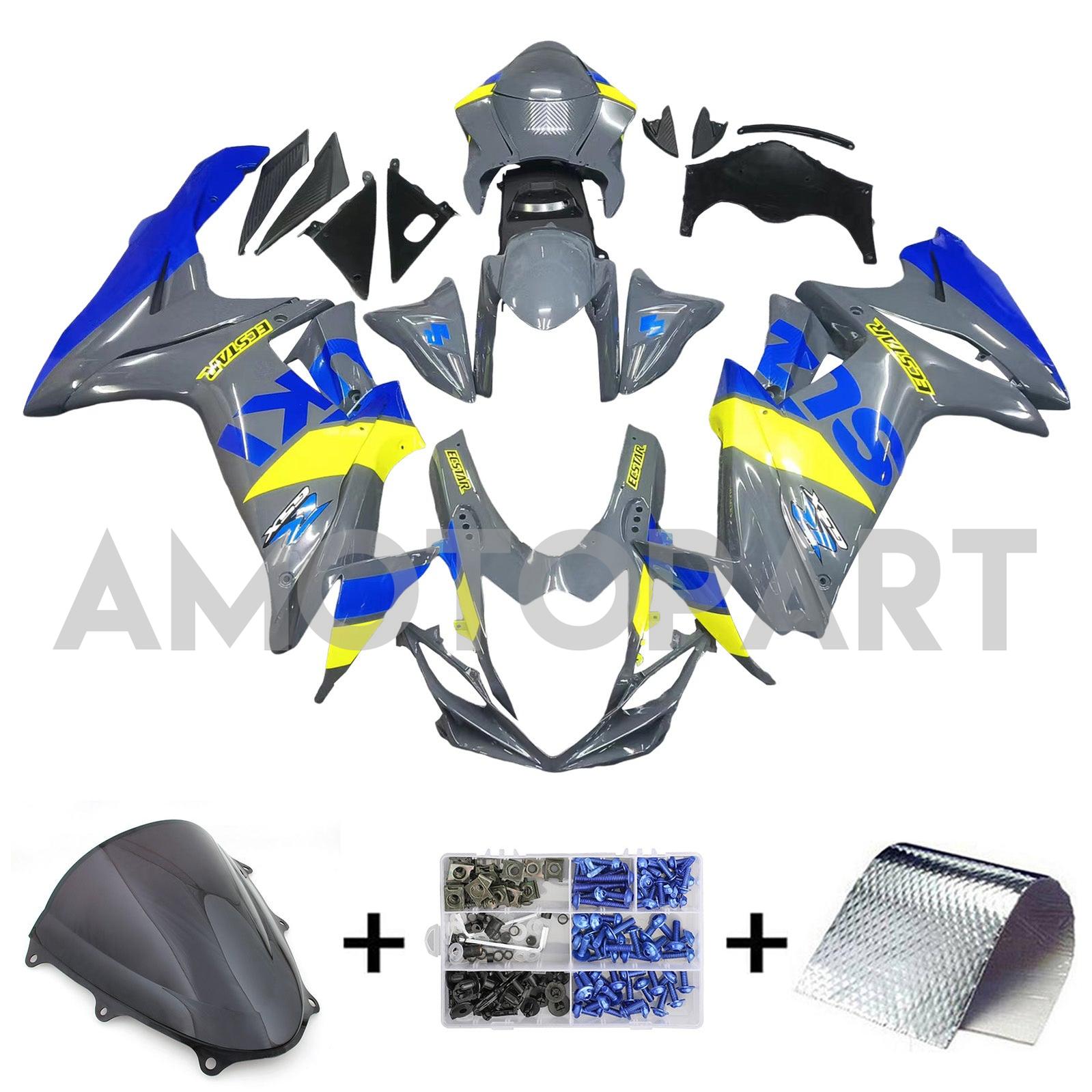 Amotopart 2011-2025 GSXR 600/750 Suzuki Blue&Green Fairing Kit