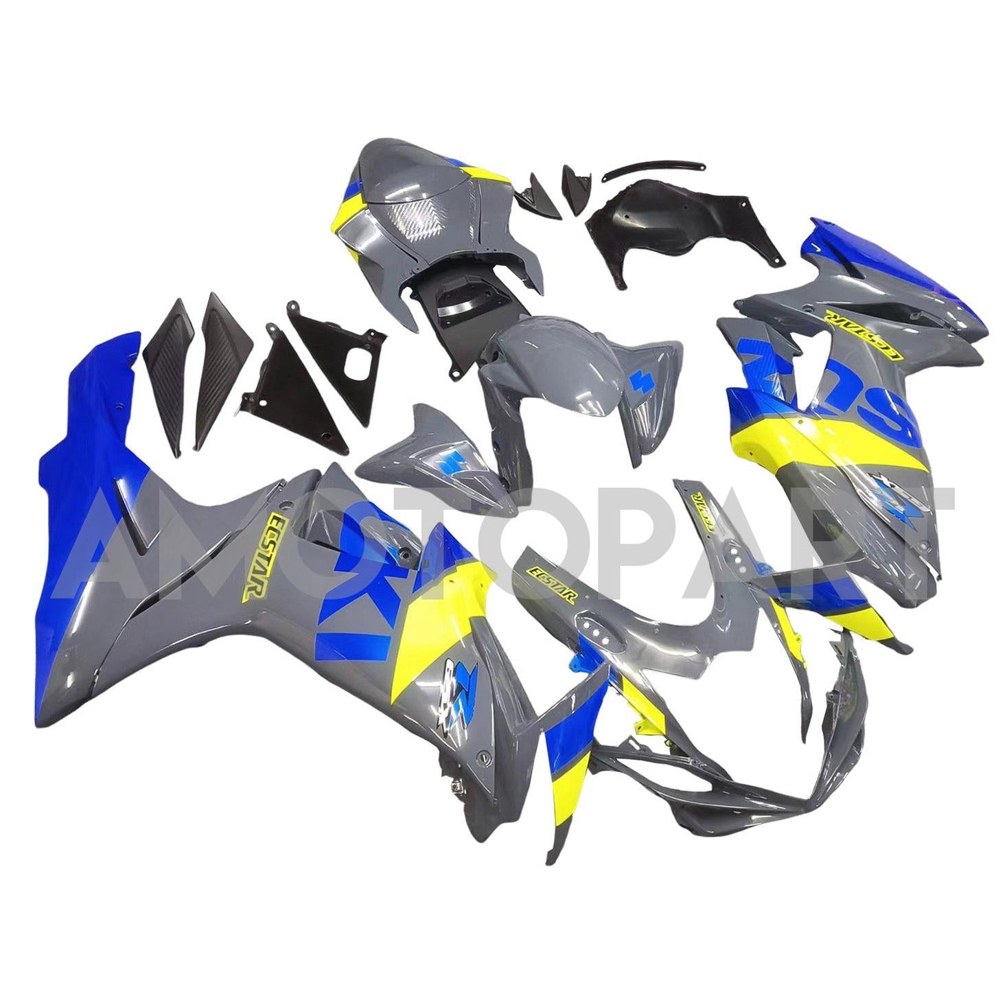 Amotopart 2011-2025 GSXR 600/750 Suzuki Blau&Grünes Verkleidungsset