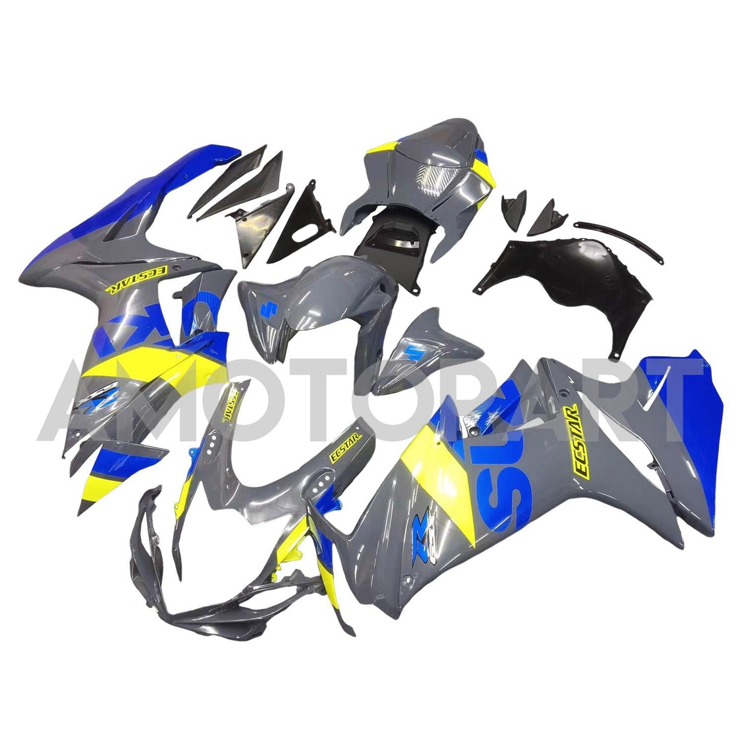 Amotopart 2011-2025 GSXR 600/750 Suzuki Blau&Grünes Verkleidungsset