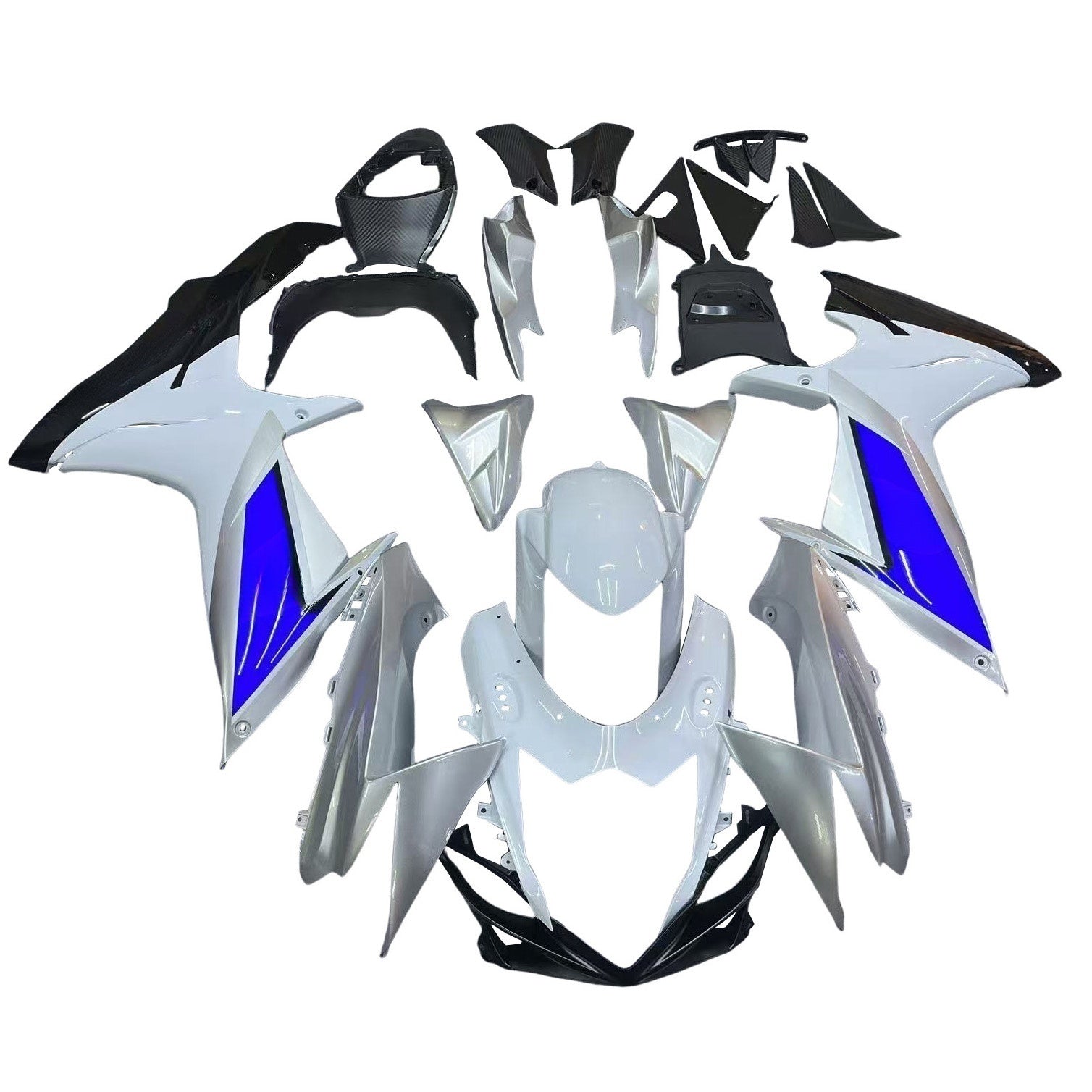 Amotopart 2011-2026 GSXR 600/750 Suzuki Bianco&BKit di carenatura blu