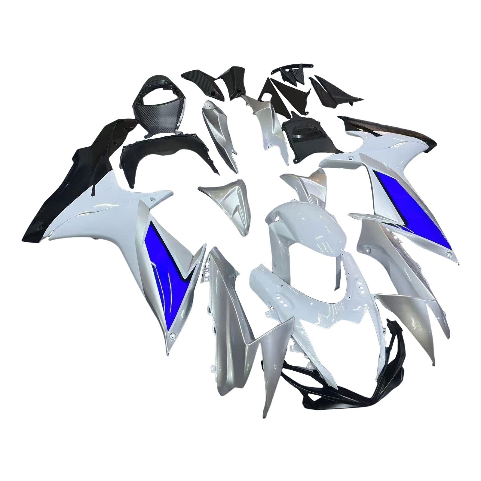 Amotopart 2011-2025 GSXR 600/750 Suzuki Weiß&Blaues Verkleidungsset
