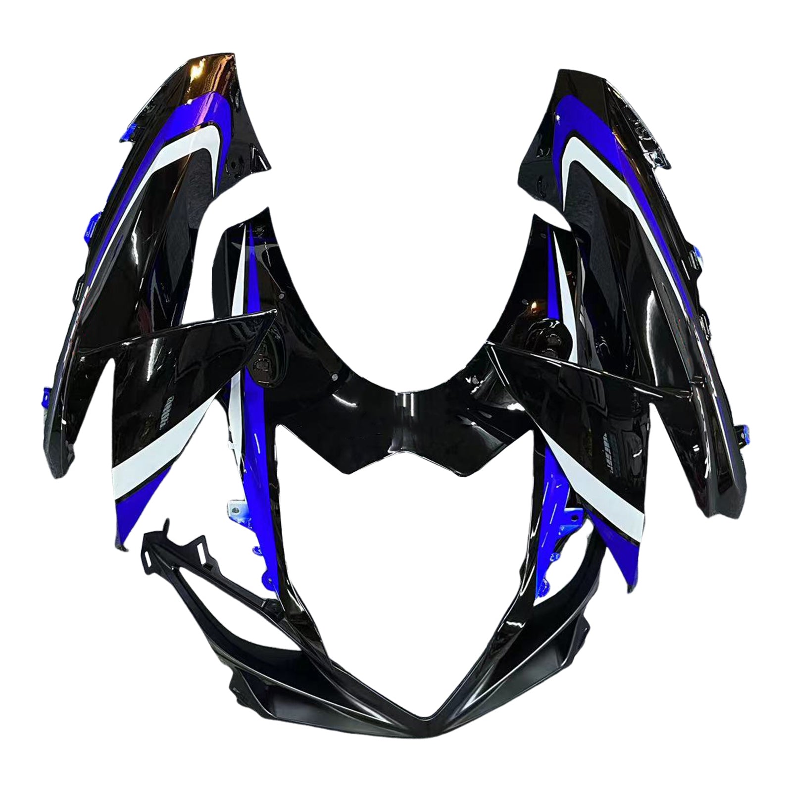 Amotopart 2011-2025 GSXR 600/750 Suzuki Black with Blue Accents Style1 Fairing Kit