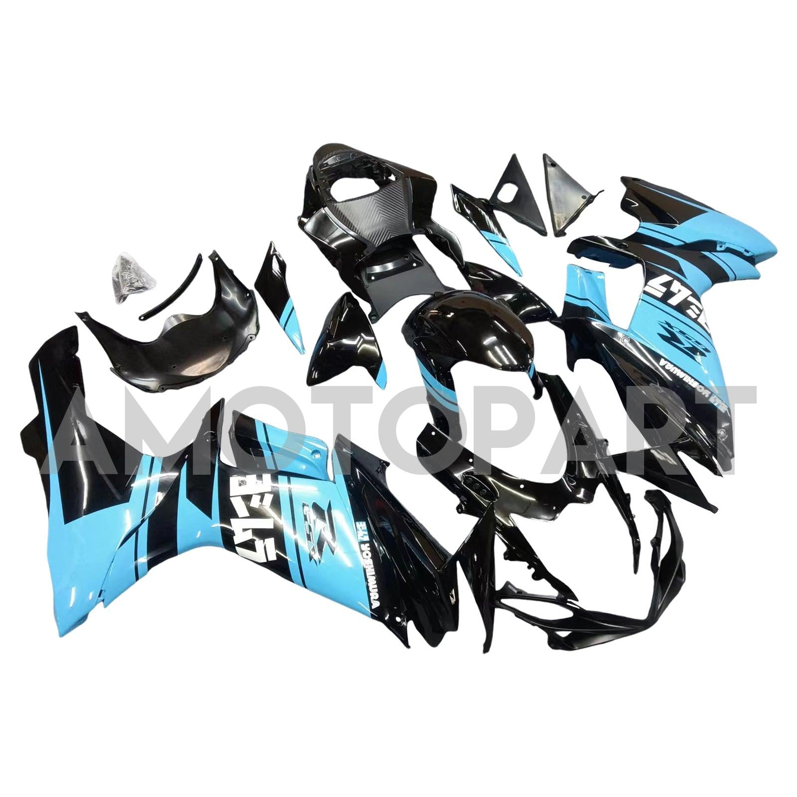 Amotopart 2011-2025 GSXR 600/750 Suzuki Gloss Blue&Black Style1 Fairing Kit