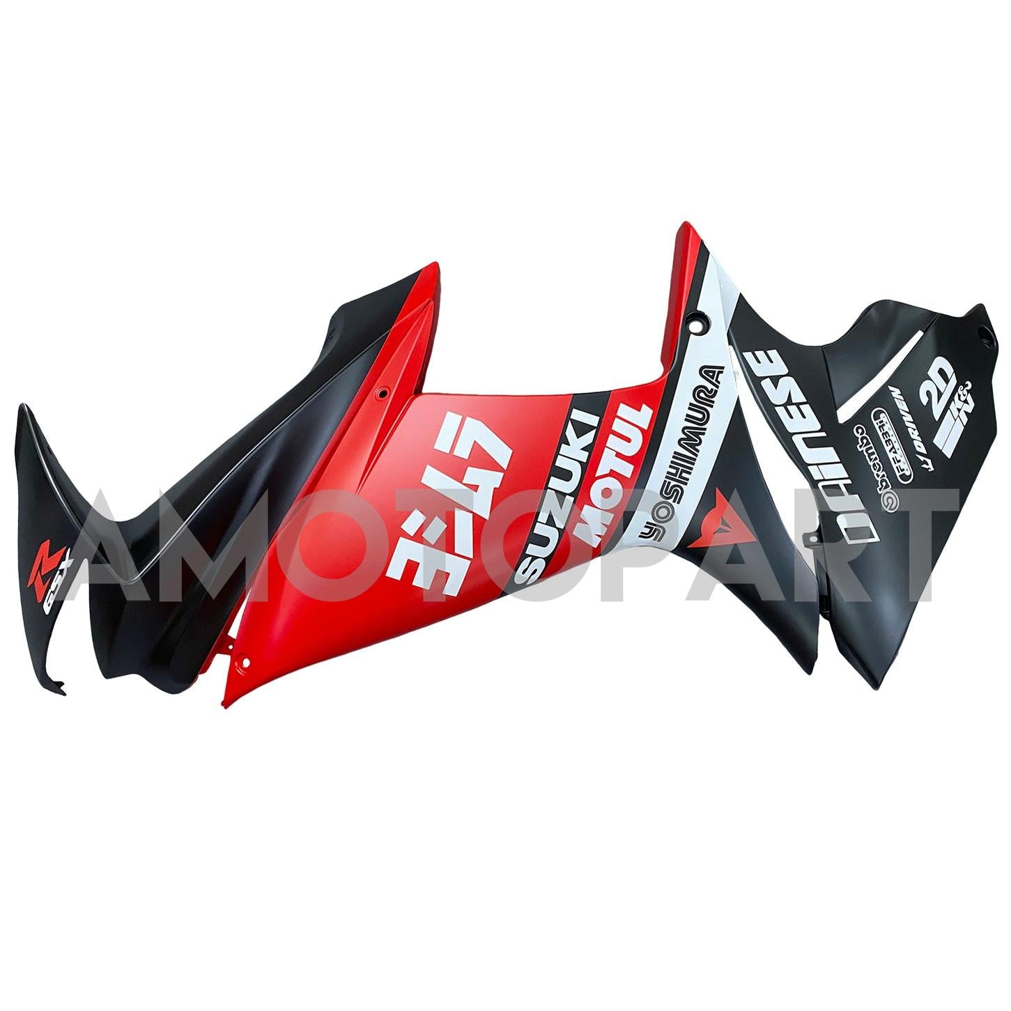 Amotopart 2011-2025 K11 GSXR 600/750 Suzuki Red&Black Style1 Fairing Kit