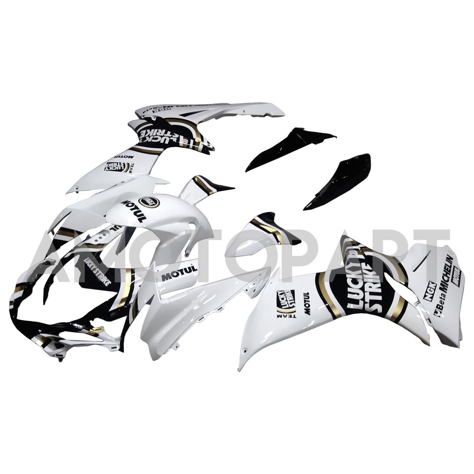 Amotopart 2011-2025 K11 GSXR 600/750 Suzuki White mit schwarzem Akzentverkleidungskit