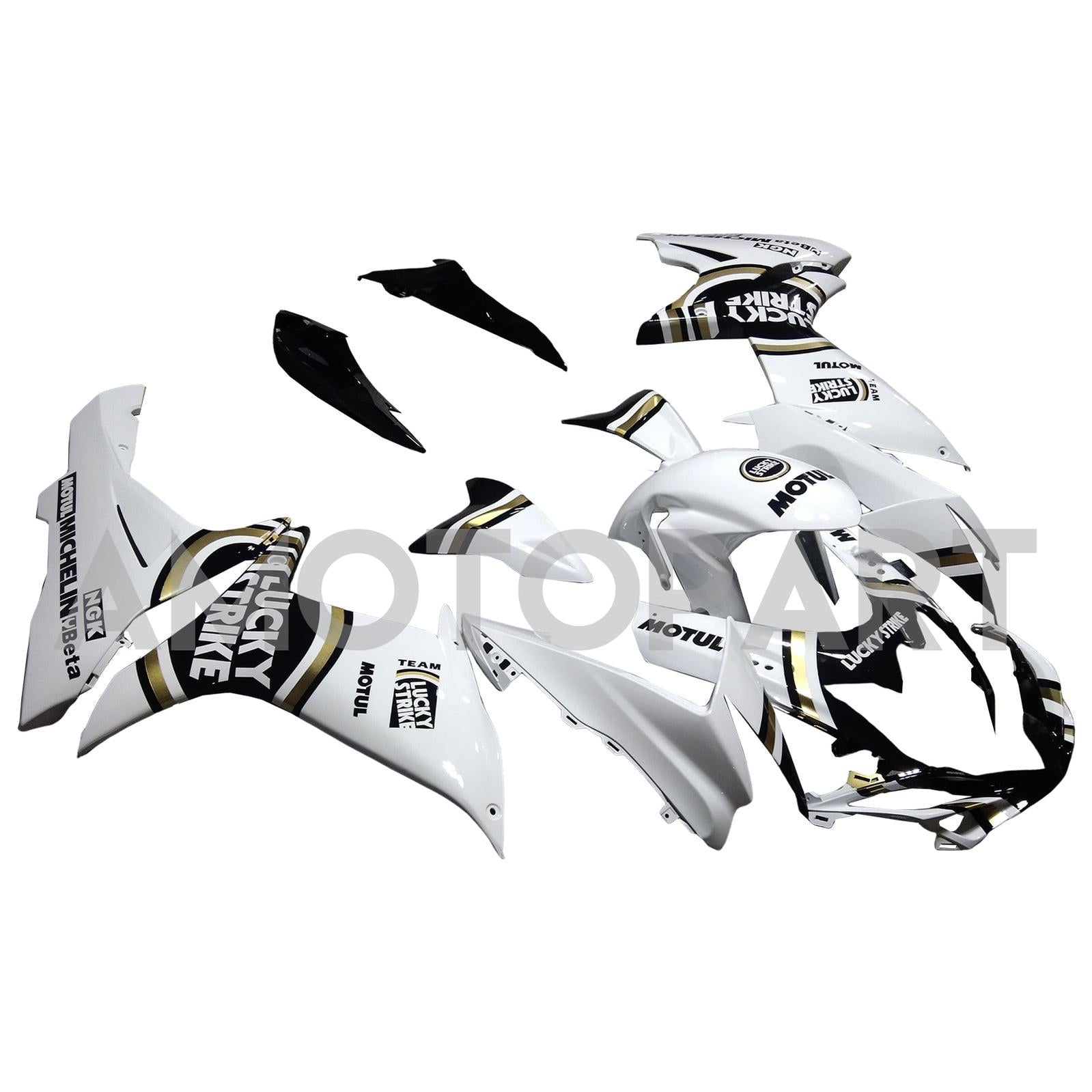 Amotopart 2011-2025 K11 GSXR 600/750 Suzuki White mit schwarzem Akzentverkleidungskit