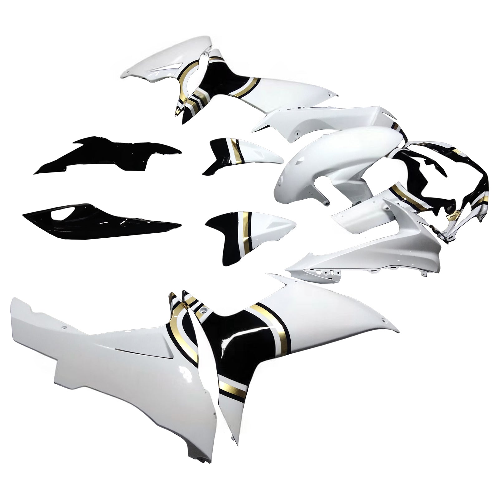 Amotopart 2011-2026 K11 GSXR 600/750 Suzuki White with Black Accenter Fairing Kit