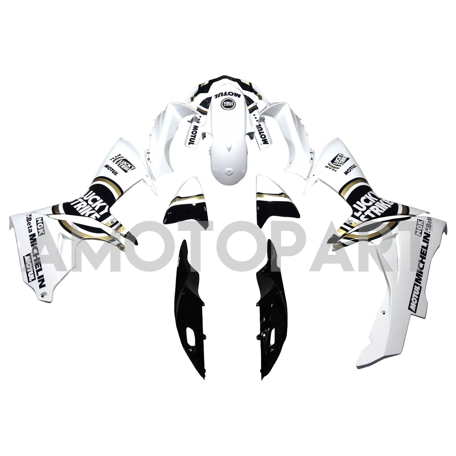 Amotopart 2011-2025 K11 GSXR 600/750 Suzuki White mit schwarzem Akzentverkleidungskit
