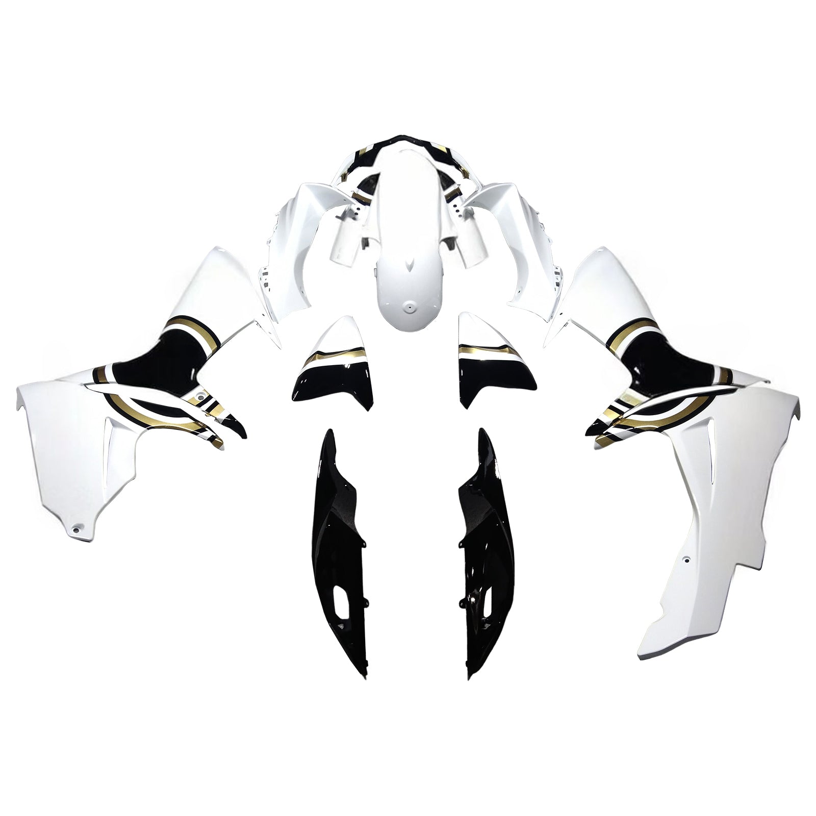 Amotopart 2011-2026 K11 GSXR 600/750 Suzuki White with Black Accenter Fairing Kit