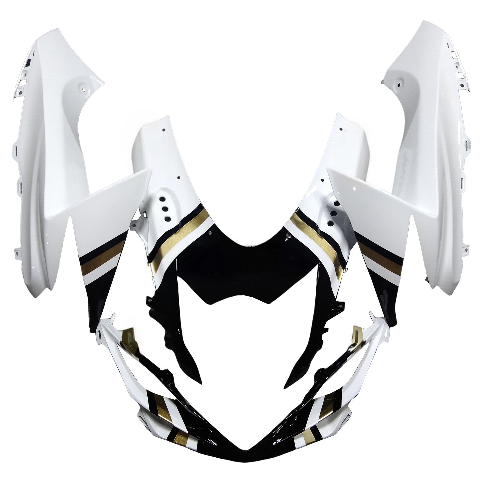 Amotopart 2011-2026 K11 GSXR 600/750 Suzuki White with Black Accenter Fairing Kit