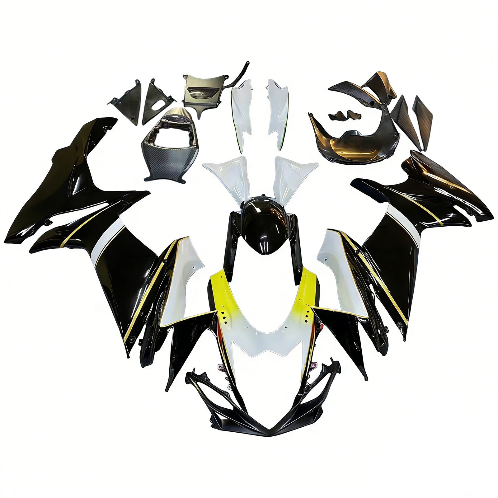 Amotopart 2011-2026 K11 GSXR 600/750 Suzuki Preto&WKit de carenagem branca