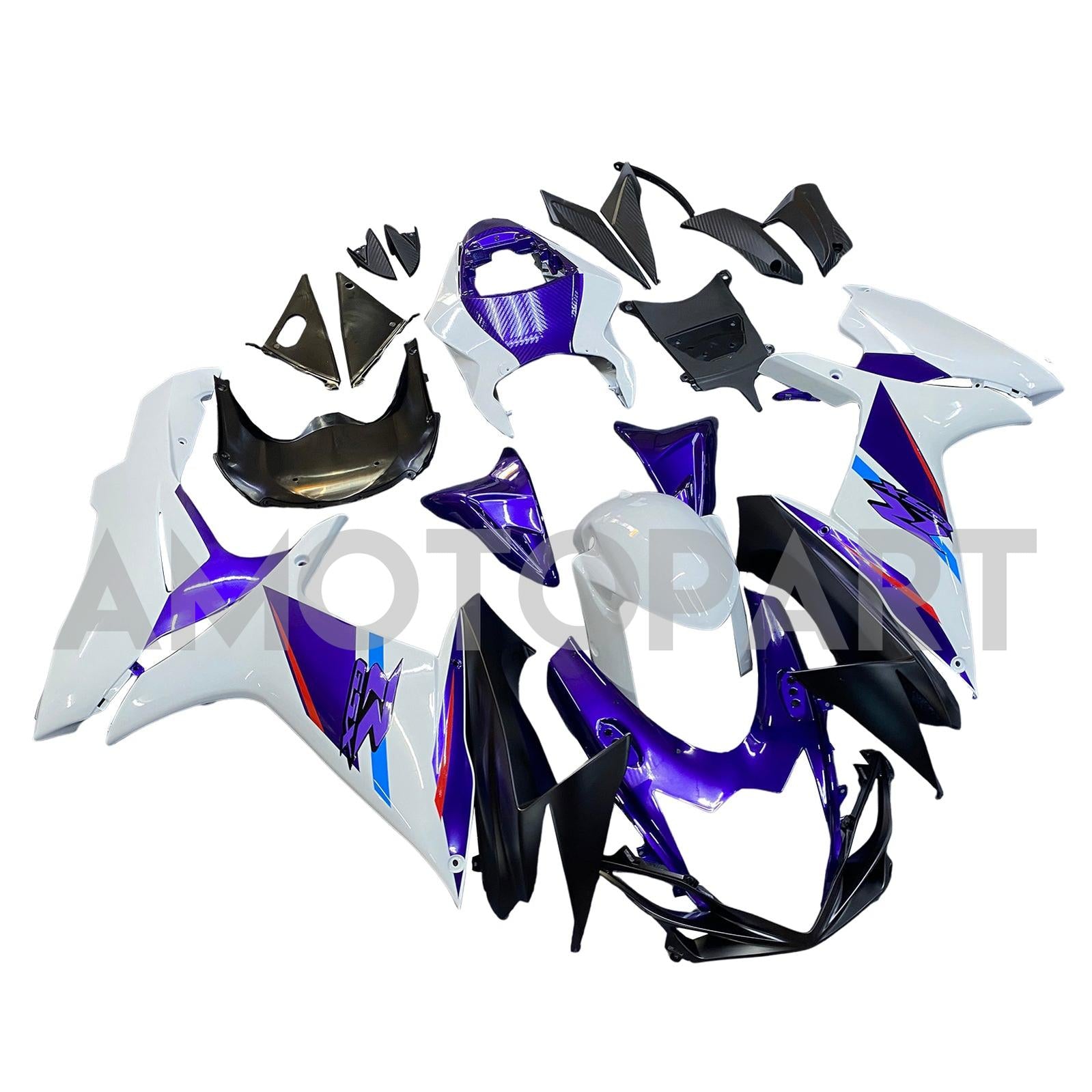 Amotopart 2011-2025 K11 GSXR 600/750 Suzuki Blue&White Style3 Fairing Kit