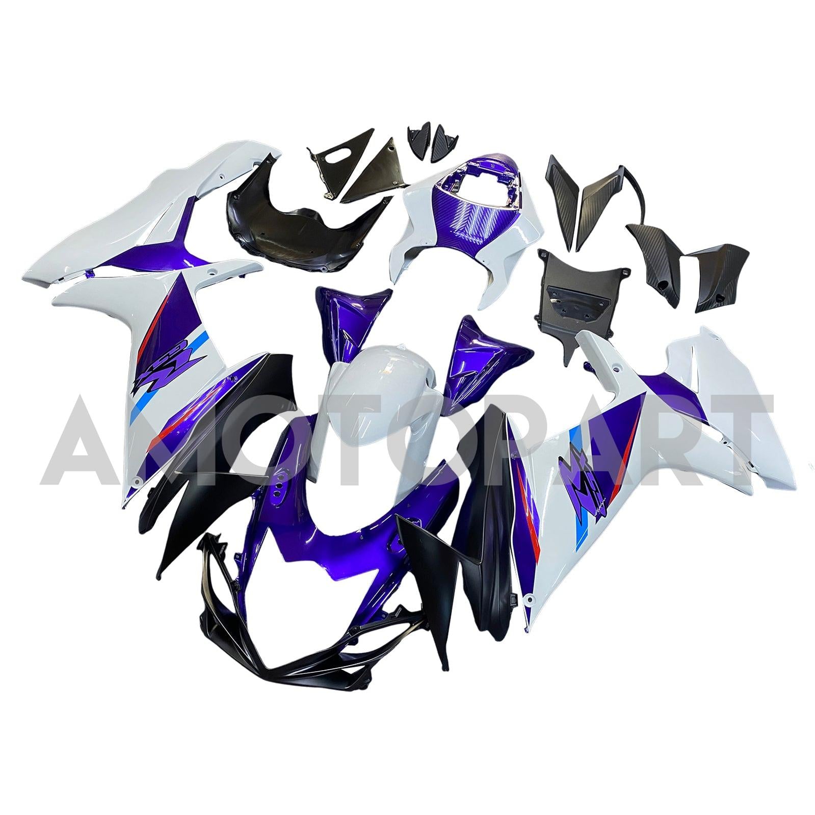 Amotopart 2011-2025 K11 GSXR 600/750 Suzuki Blue&White Style3 Fairing Kit