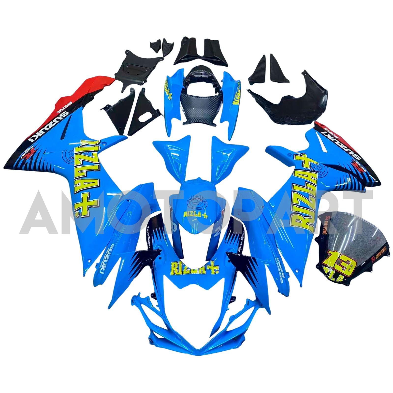 Amotopart 2011-2025 K11 GSXR 600/750 Suzuki Blue mit gelbem Akzentverkaufskit