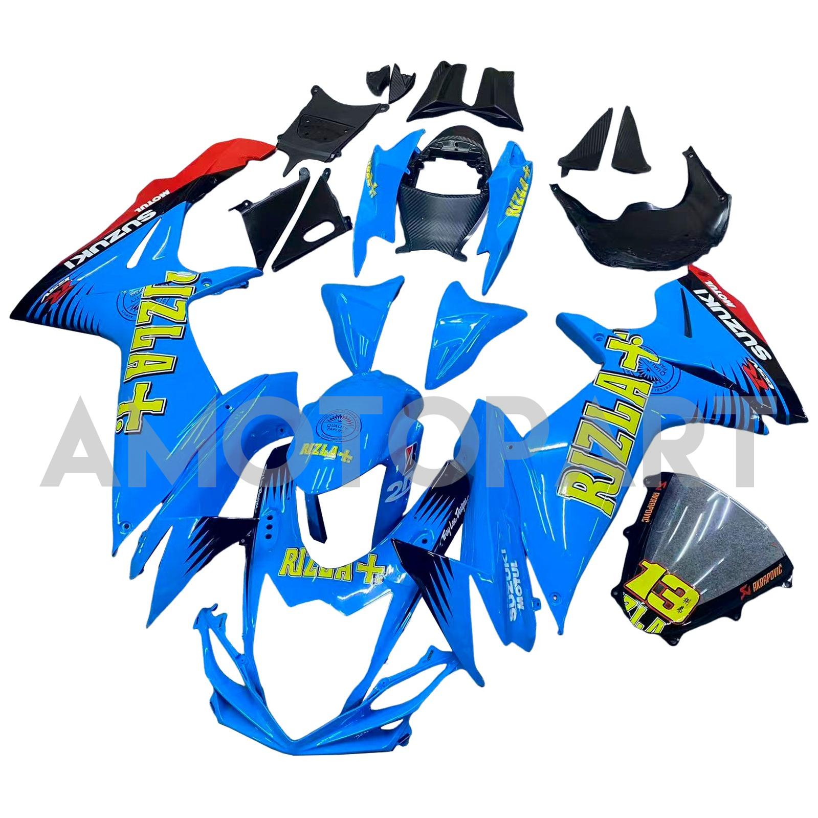 Amotopart 2011-2025 K11 GSXR 600/750 Suzuki Blue mit gelbem Akzentverkaufskit
